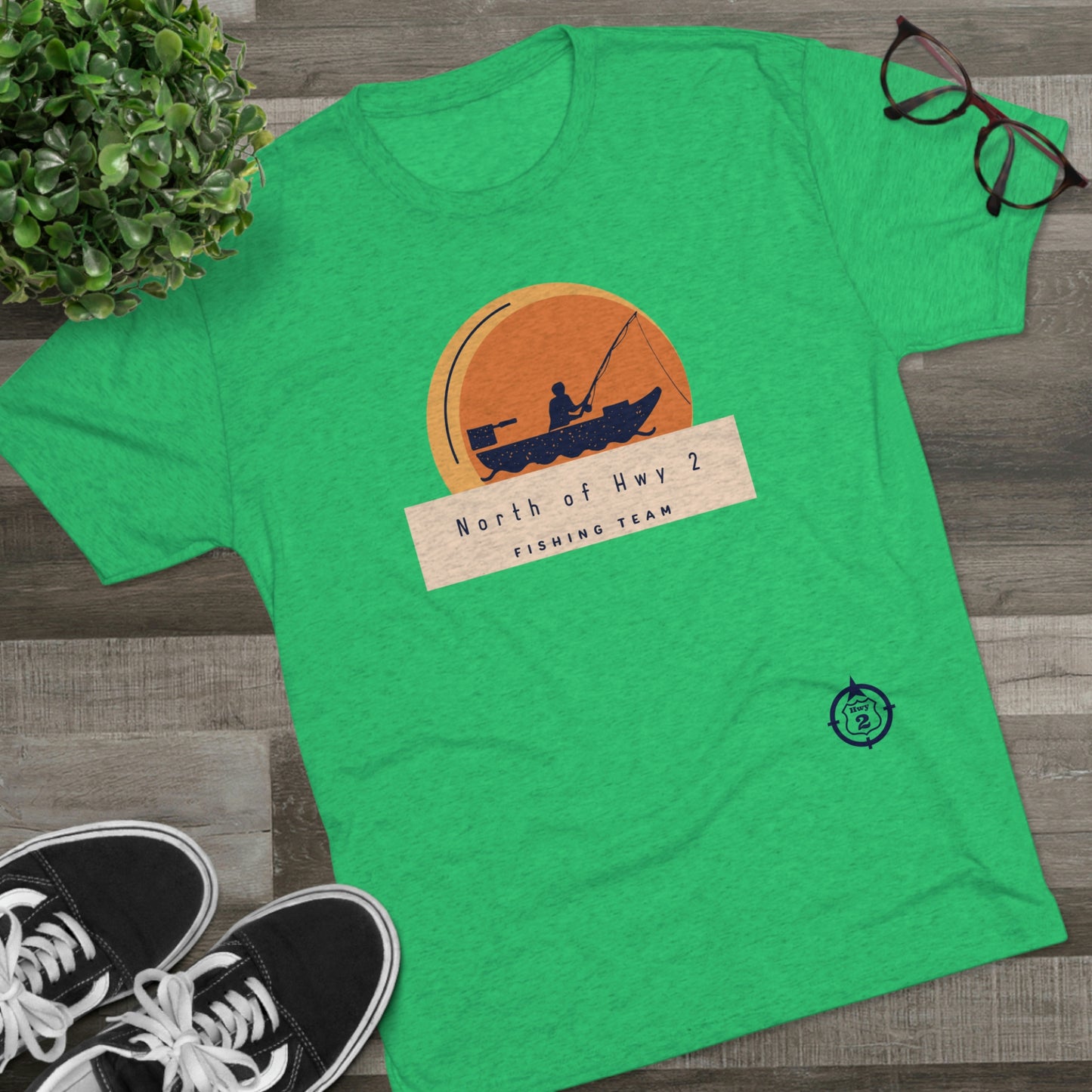 North of Hwy 2 - Sunset Graphic - Unisex Tri-Blend Crew Tee