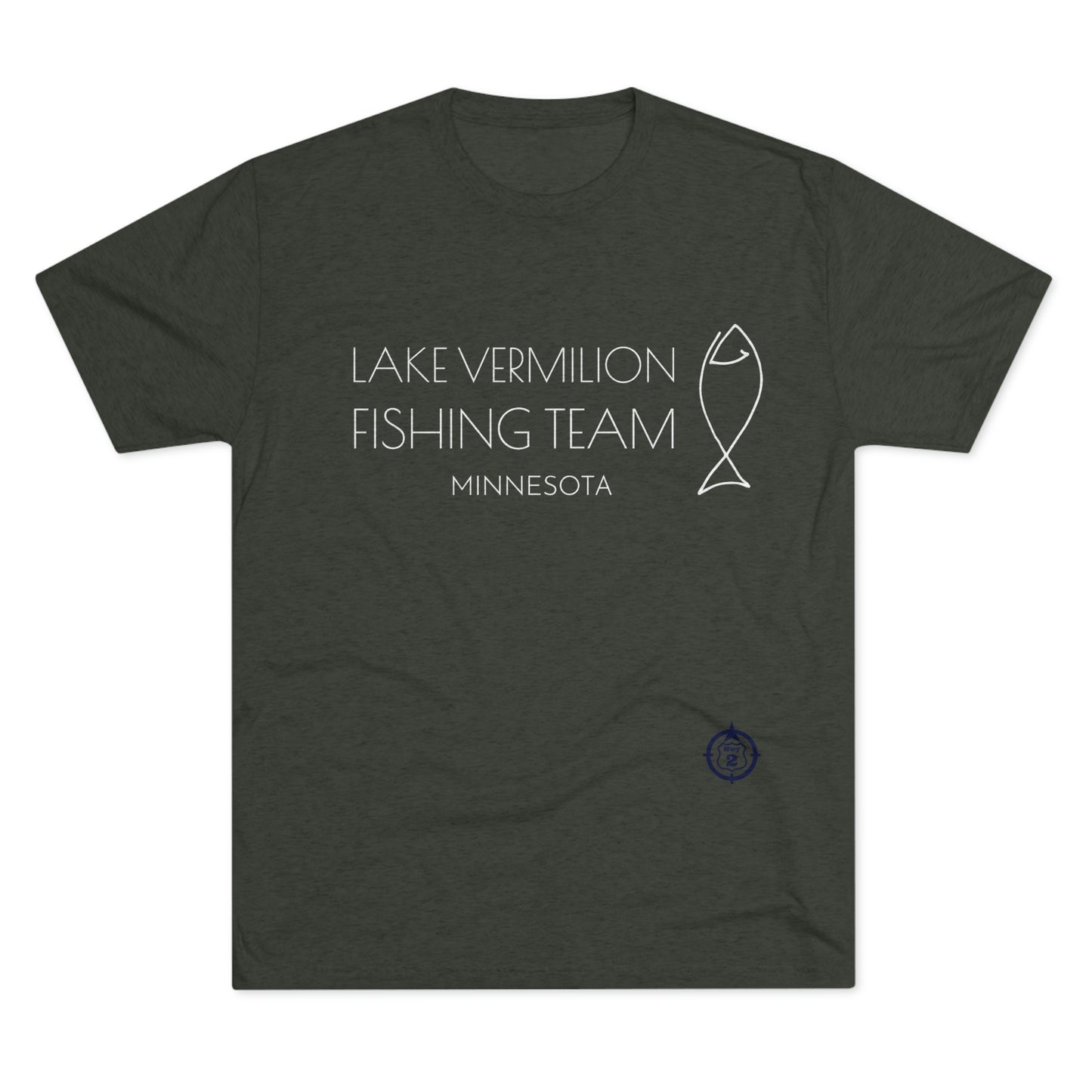 Lake Vermilion - Fishing Team - White Graphic - Unisex Tri-Blend Crew Tee