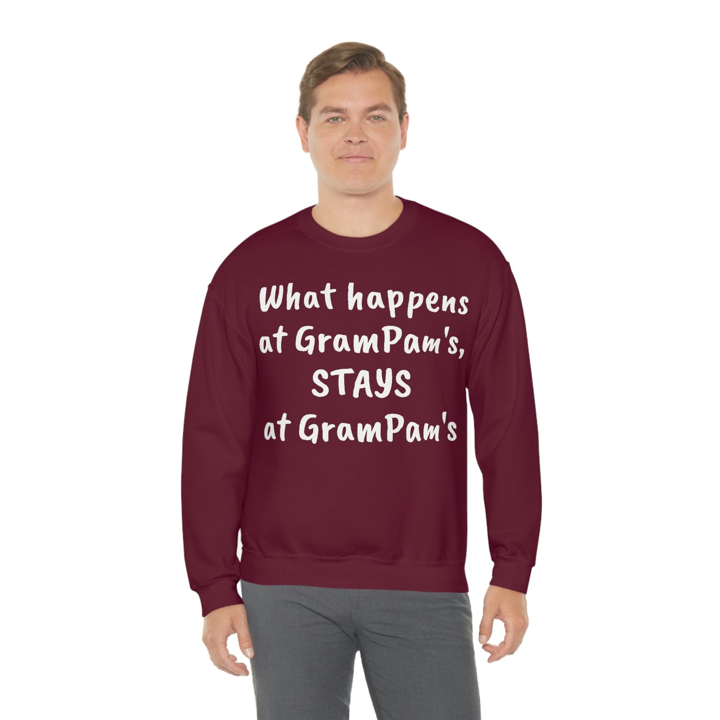 What happens at GramPam's, STAYS at GramPam's - Unisex Heavy Blend™ Crewneck Sweatshirt