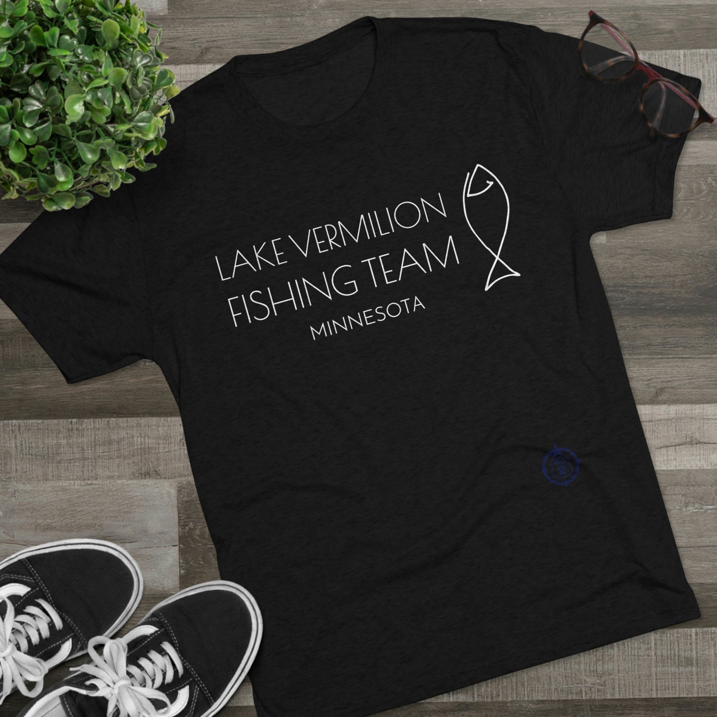 Lake Vermilion - Fishing Team - White Graphic - Unisex Tri-Blend Crew Tee