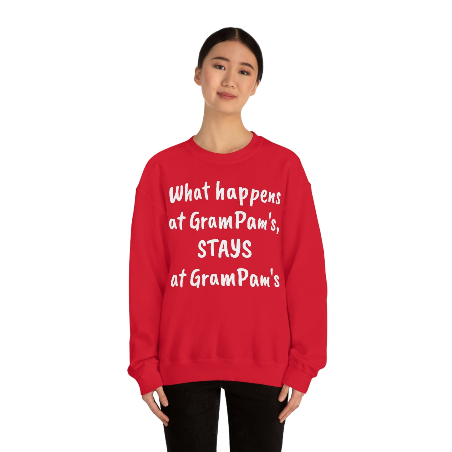 What happens at GramPam's, STAYS at GramPam's - Unisex Heavy Blend™ Crewneck Sweatshirt