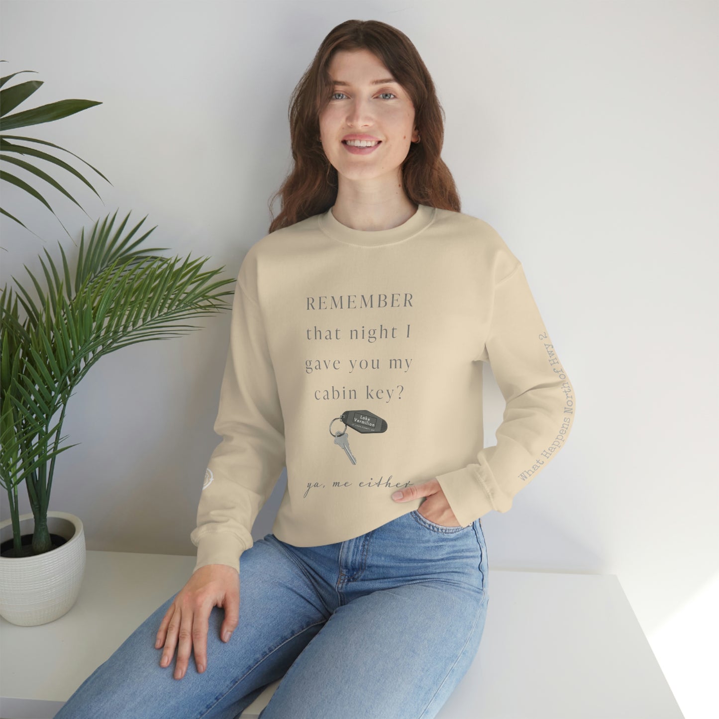 Remember That Night - Cabin Key - Lake Vermilion - North of Hwy 2 - Unisex Heavy Blend™ Crewneck Sweatshirt