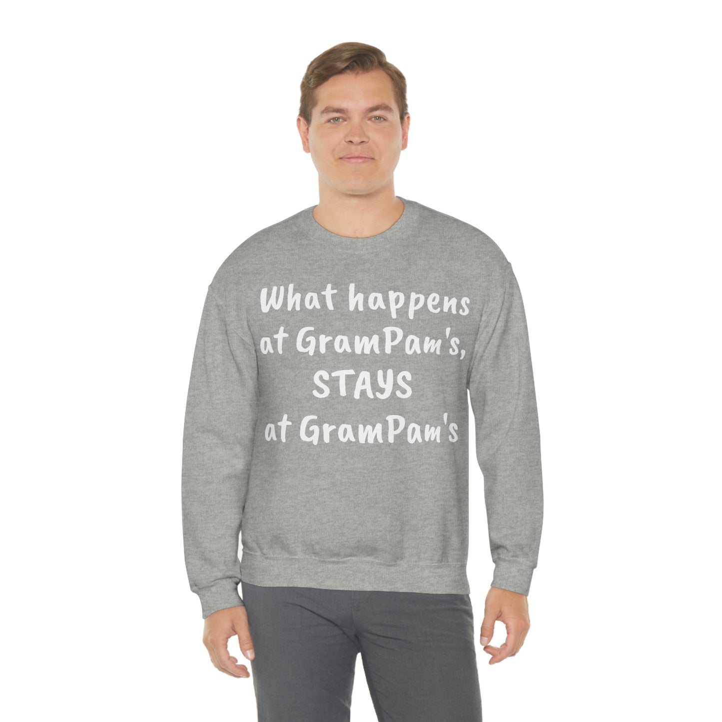 What happens at GramPam's, STAYS at GramPam's - Unisex Heavy Blend™ Crewneck Sweatshirt