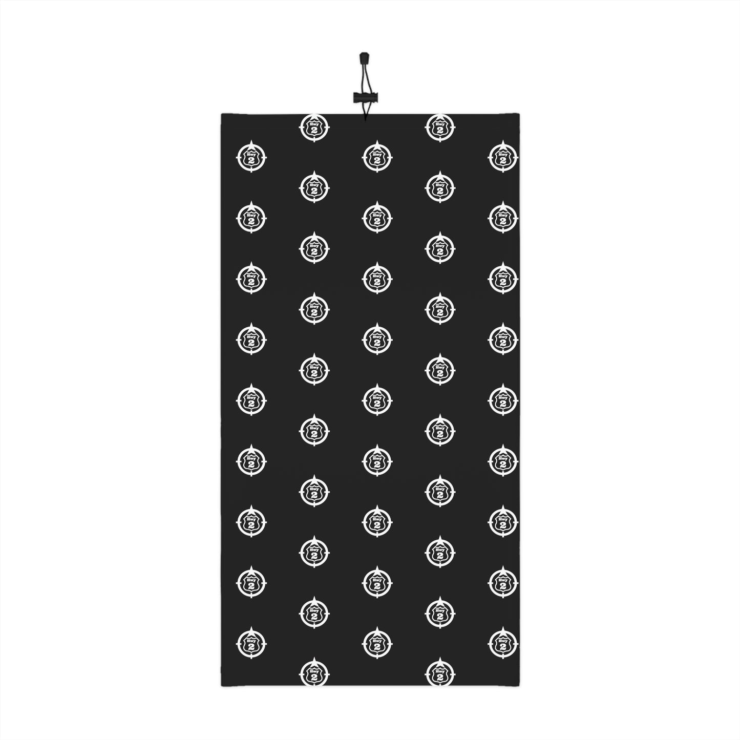 Cool Weather  - N o 2 - North of Hwy 2 - Pattern - Fishing / Snowmobiling Winter Neck Gaiter With Drawstring - Black