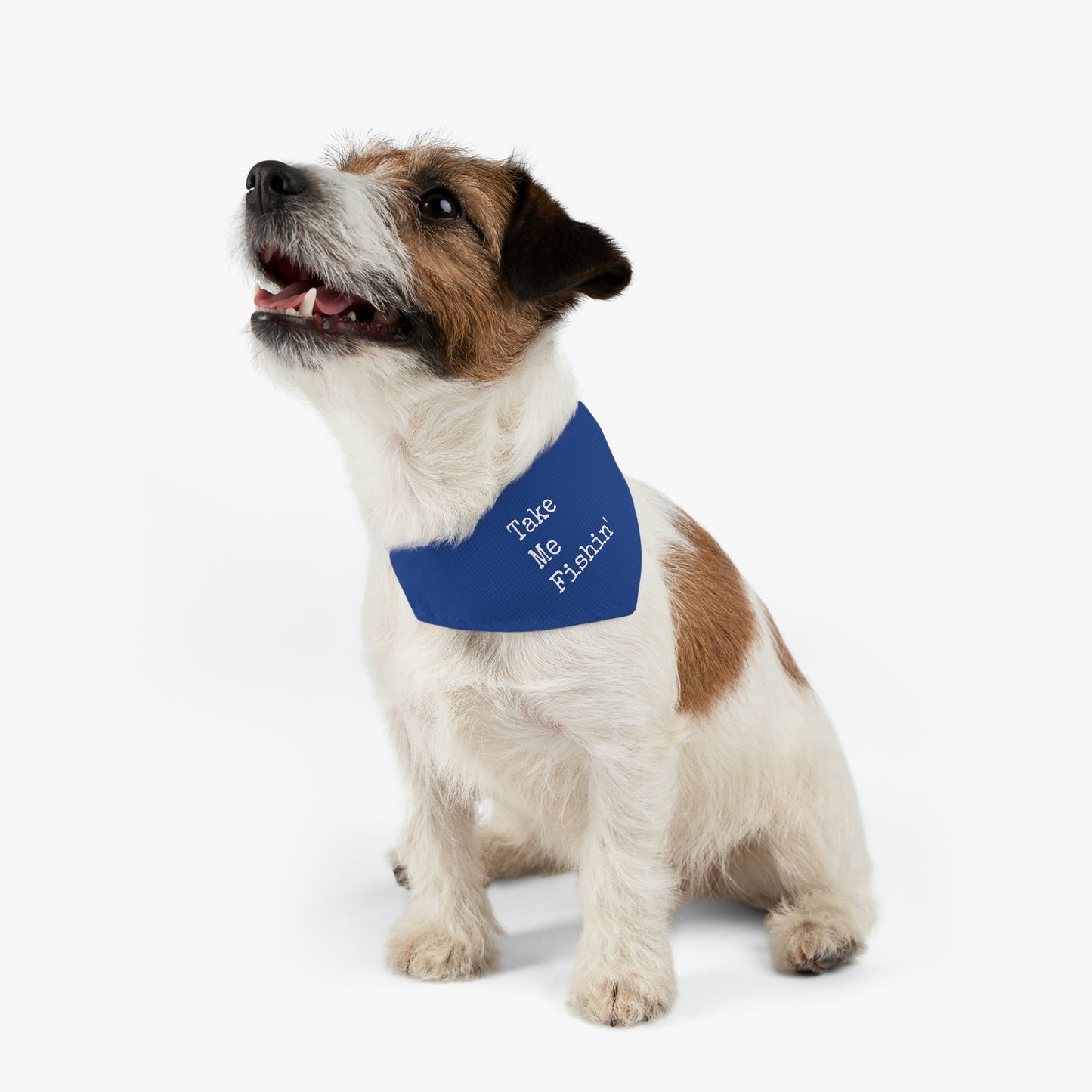 Take Me Fishin' - Fishing / Cabin / Lake Theme - Pet Bandana Collar - Dark Blue