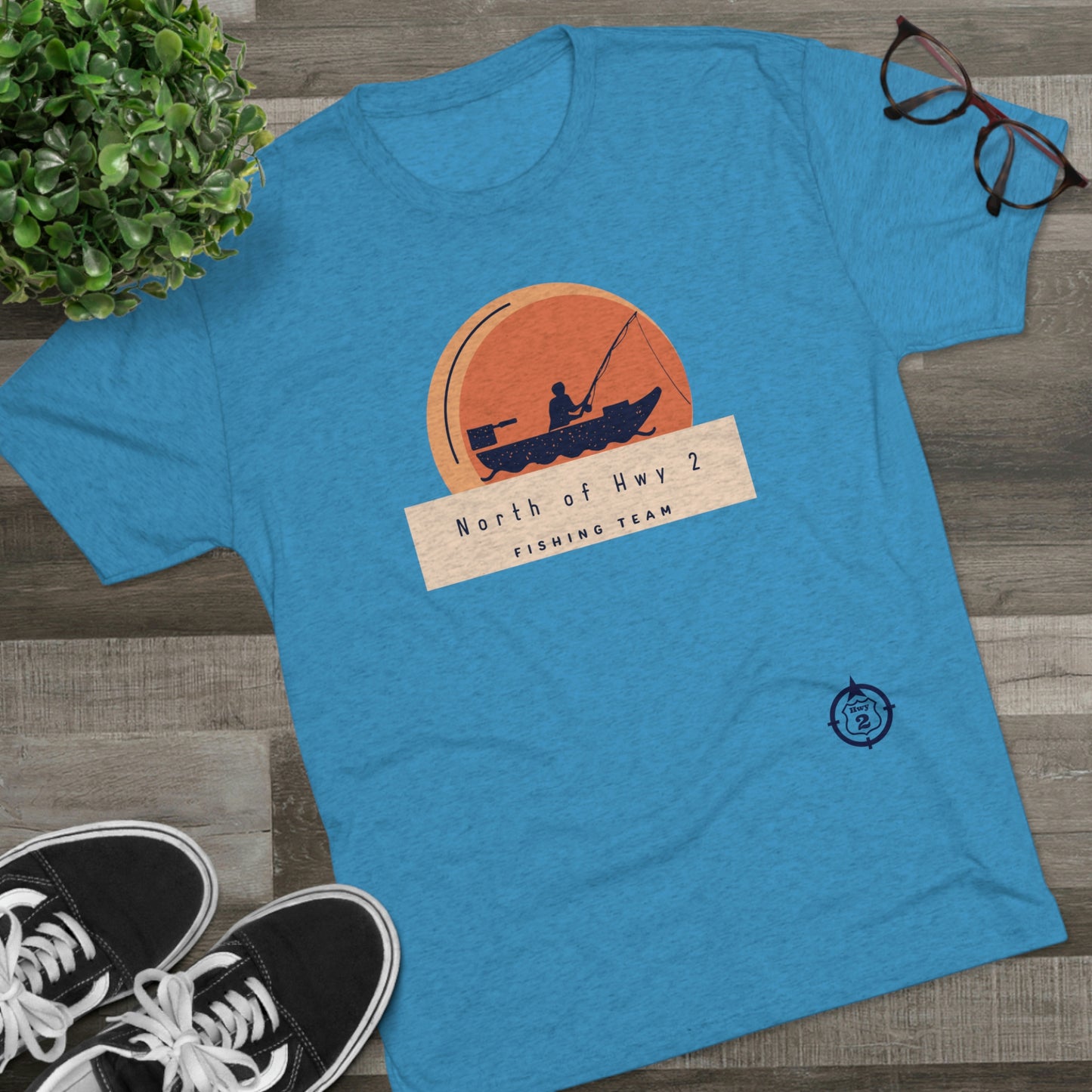 North of Hwy 2 - Sunset Graphic - Unisex Tri-Blend Crew Tee