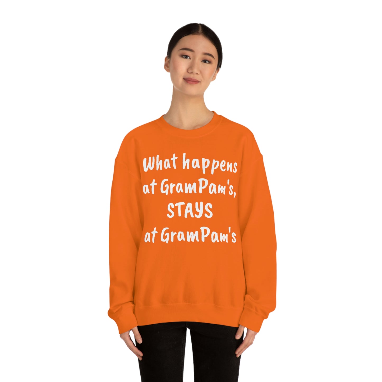 What happens at GramPam's, STAYS at GramPam's - Unisex Heavy Blend™ Crewneck Sweatshirt