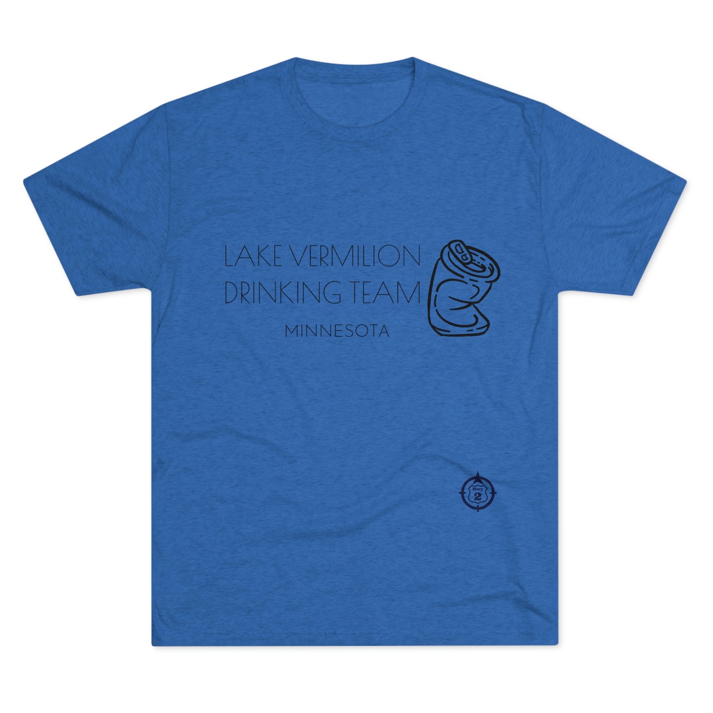 Lake Vermilion - Drinking Team - Crushed Can - Dark Graphic - Unisex Tri-Blend Crew Tee