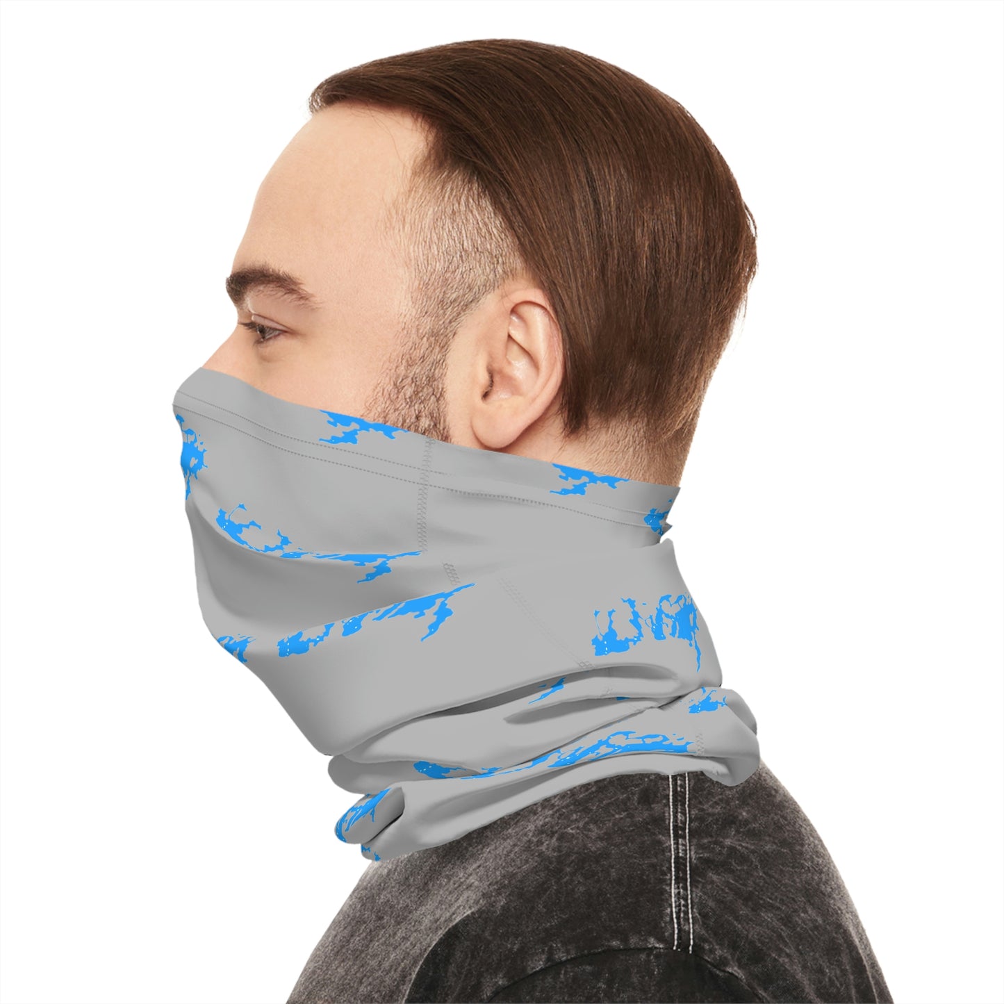 Summer Weather  - Lake Vermilion - MN - Pattern - Fishing / Boating Lightweight Neck Gaiter - Grey
