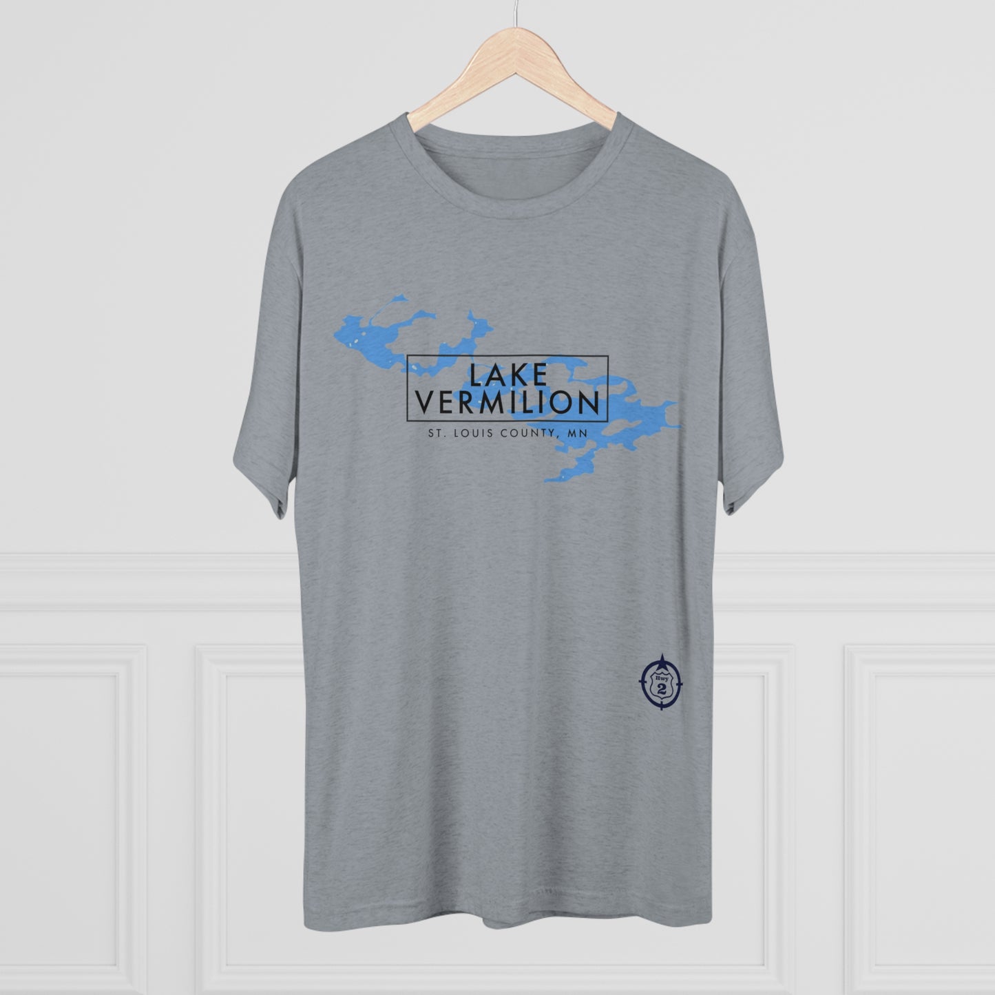 Lake Vermilion - Drinking Team - Lake Image - Unisex Tri-Blend Crew Tee