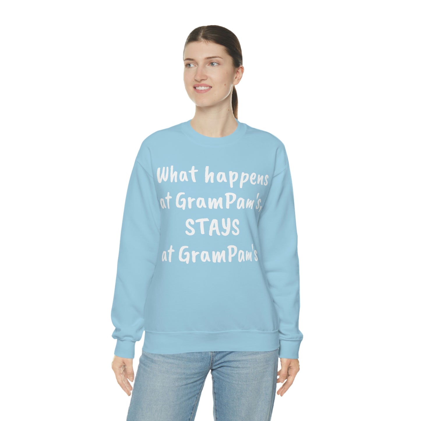 What happens at GramPam's, STAYS at GramPam's - Unisex Heavy Blend™ Crewneck Sweatshirt