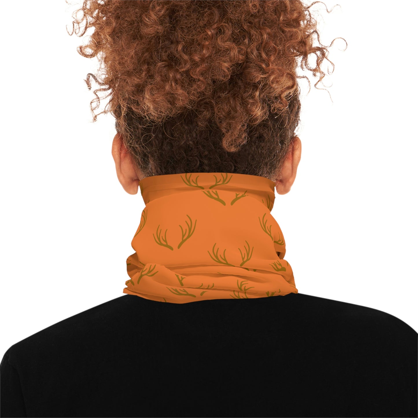Summer / Fall Weather  - Antler Pattern - Fishing / Boating / Hunting Lightweight Neck Gaiter - Orange