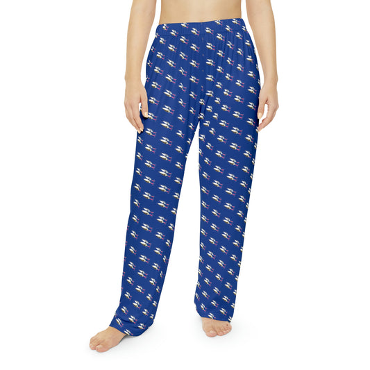 Fishing Lure - Fishing Theme -  Bait - Women's Pajama Pants - Dark Blue
