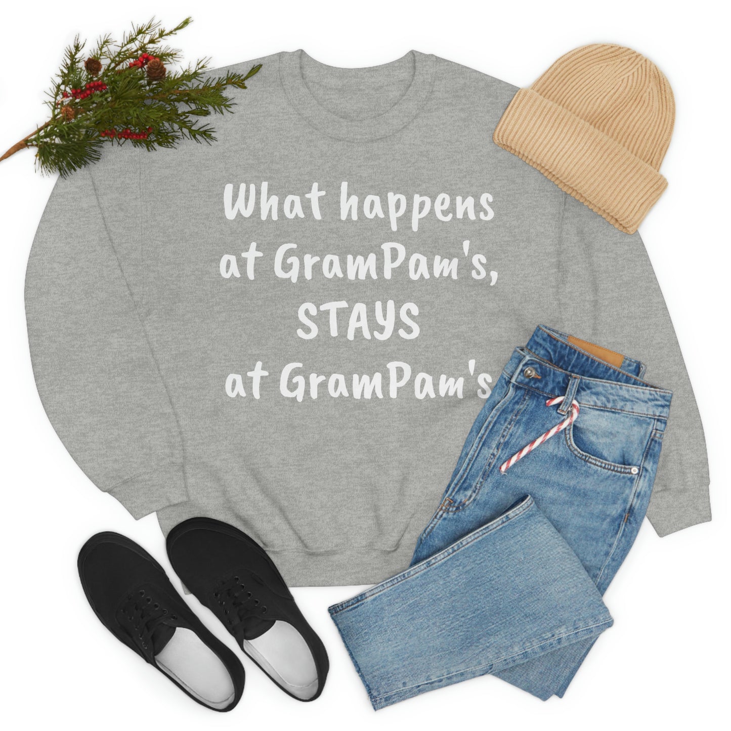 What happens at GramPam's, STAYS at GramPam's - Unisex Heavy Blend™ Crewneck Sweatshirt
