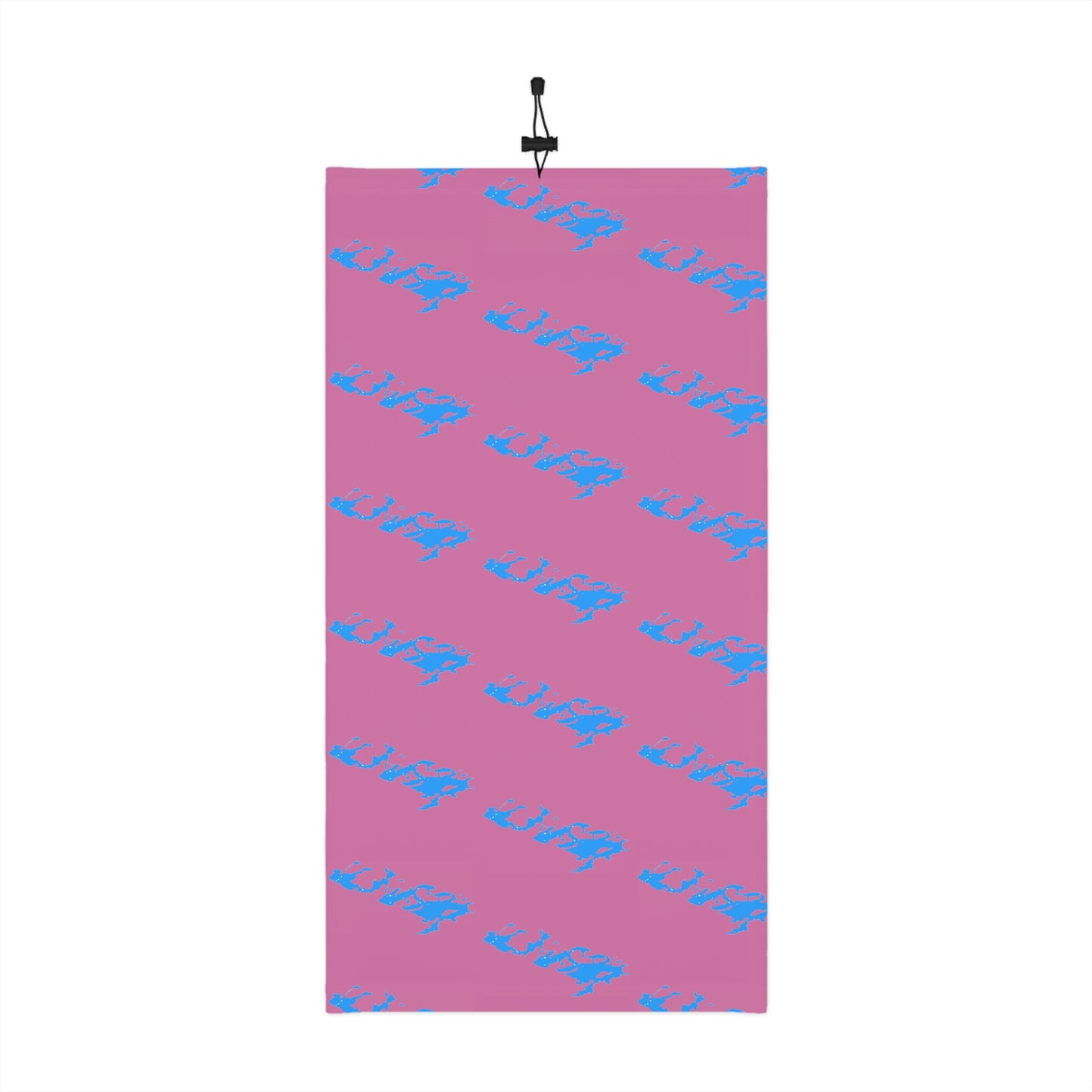 Cool Weather  - Lake Vermilion - MN - Pattern - Fishing / Snowmobiling Winter Neck Gaiter With Drawstring - Pink
