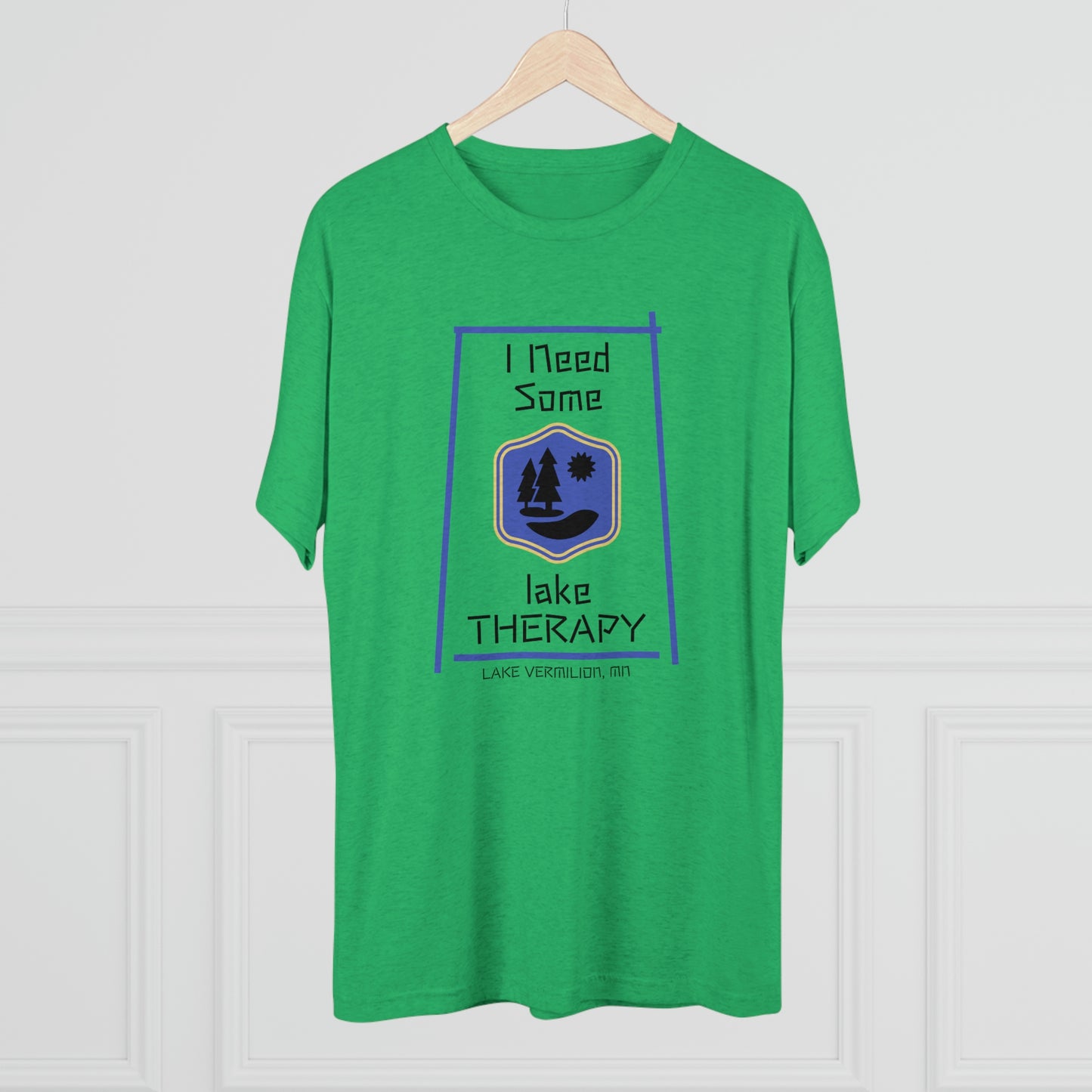 Lake Therapy - Blue Accents - Lake Vermilion - Unisex Tri-Blend Crew Tee