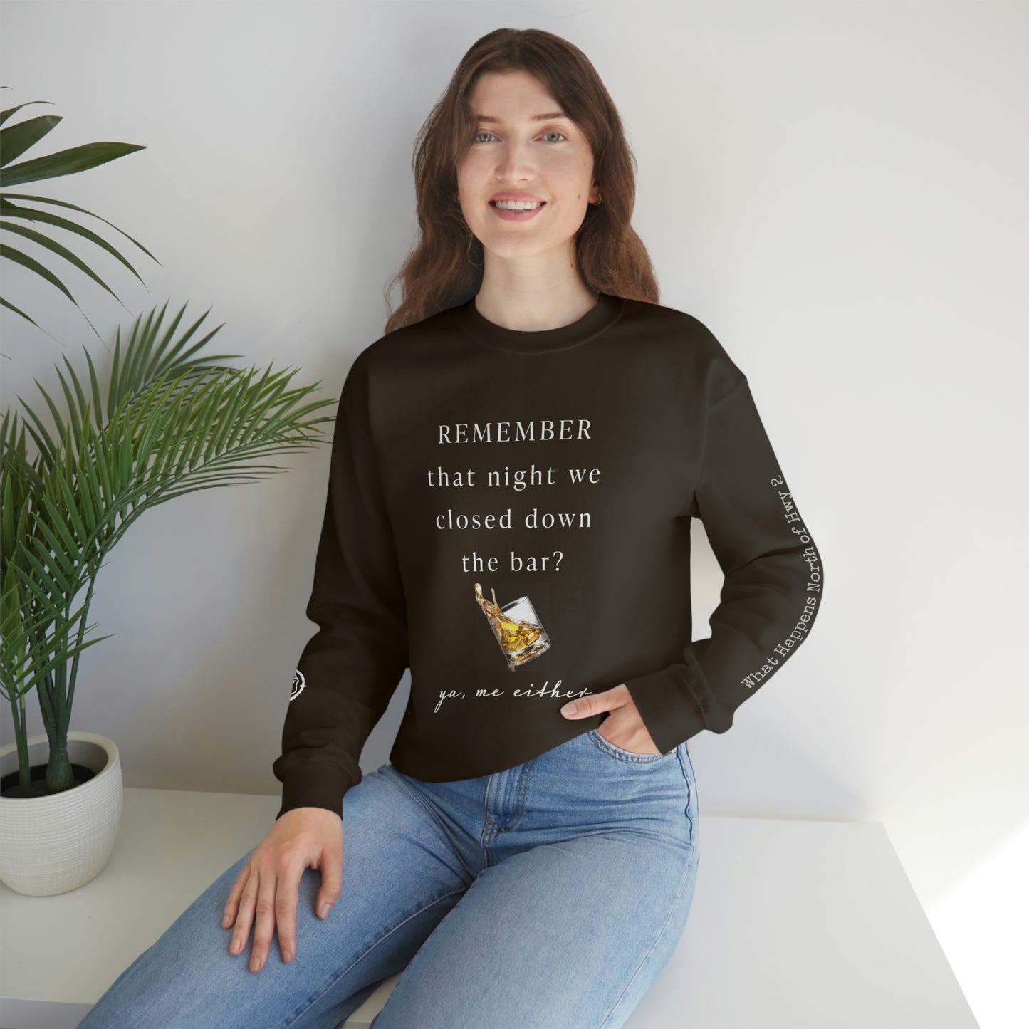 Remember That Night - Closed The Bar Down -  North of Hwy 2 - Unisex Heavy Blend™ Crewneck Sweatshirt
