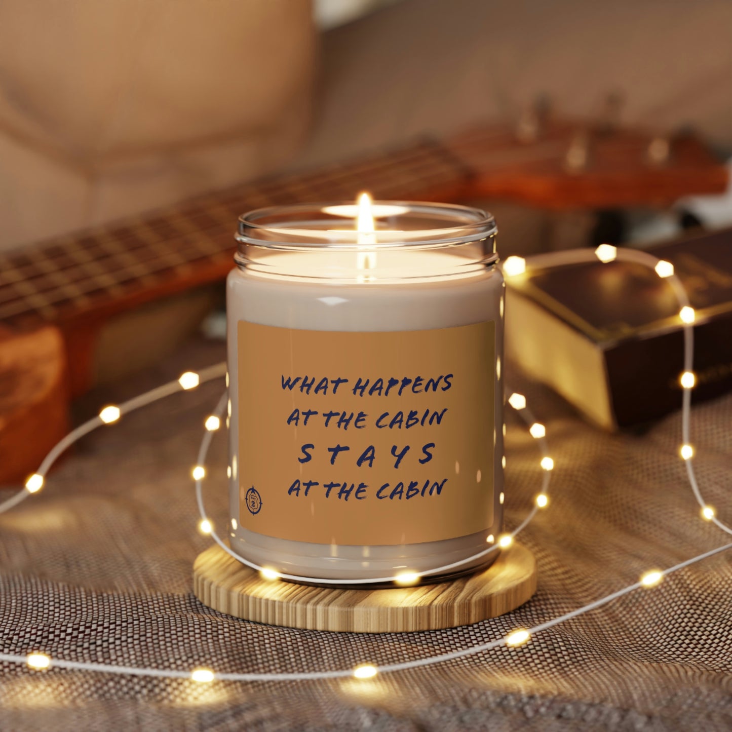 What Happens At The Cabin - Tan/Brown - Scented Soy Candle, 9oz