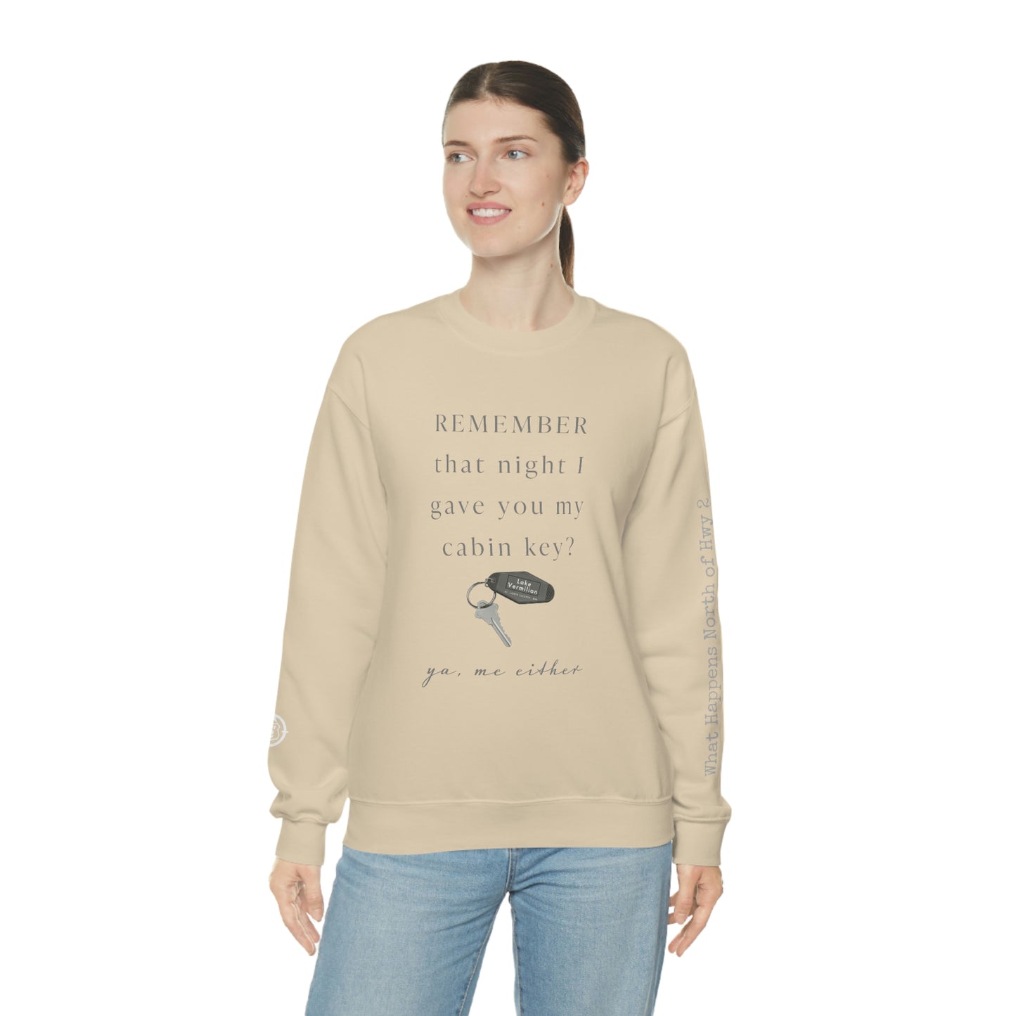 Remember That Night - Cabin Key - Lake Vermilion - North of Hwy 2 - Unisex Heavy Blend™ Crewneck Sweatshirt