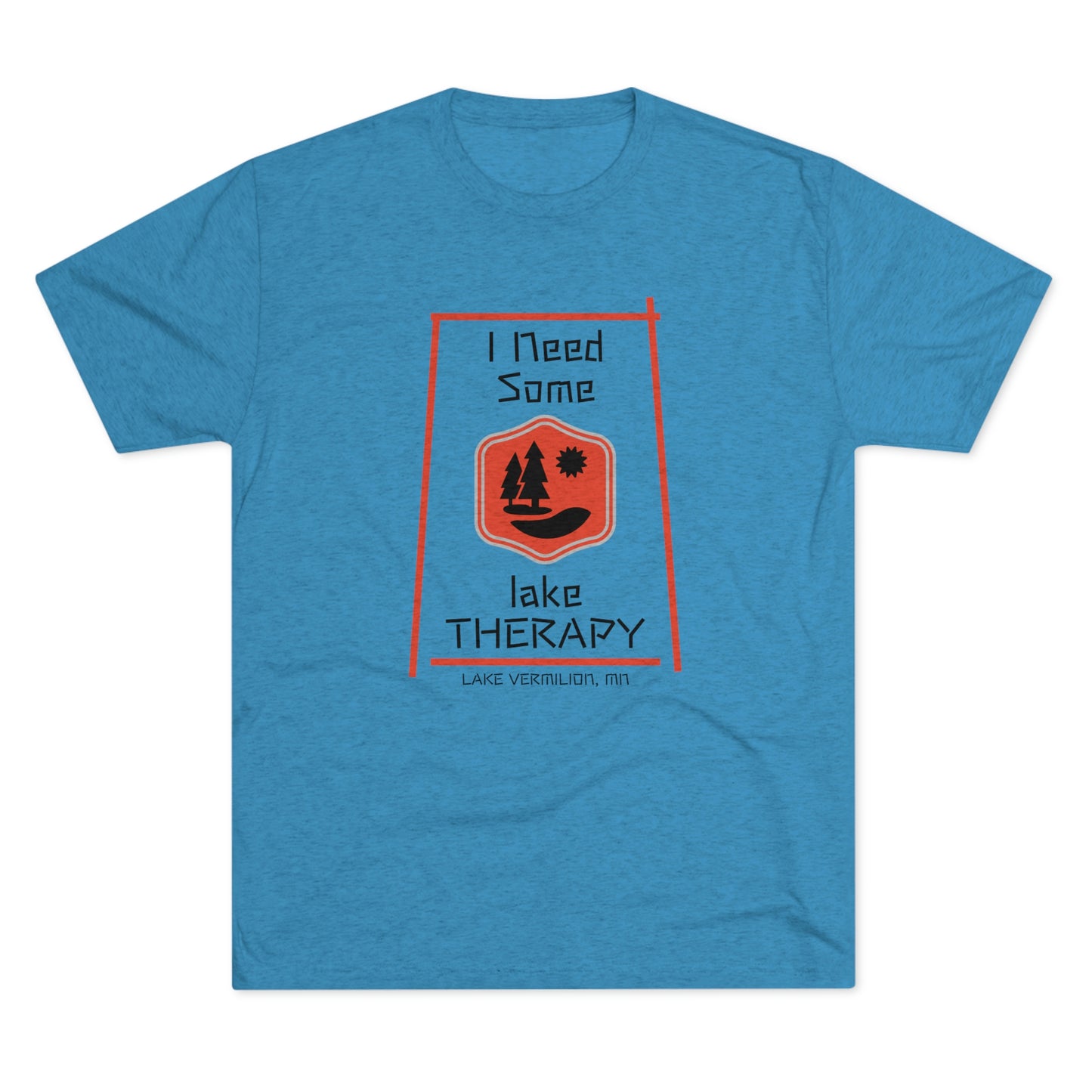 Lake Therapy - Red Accents - Lake Vermilion - Unisex Tri-Blend Crew Tee