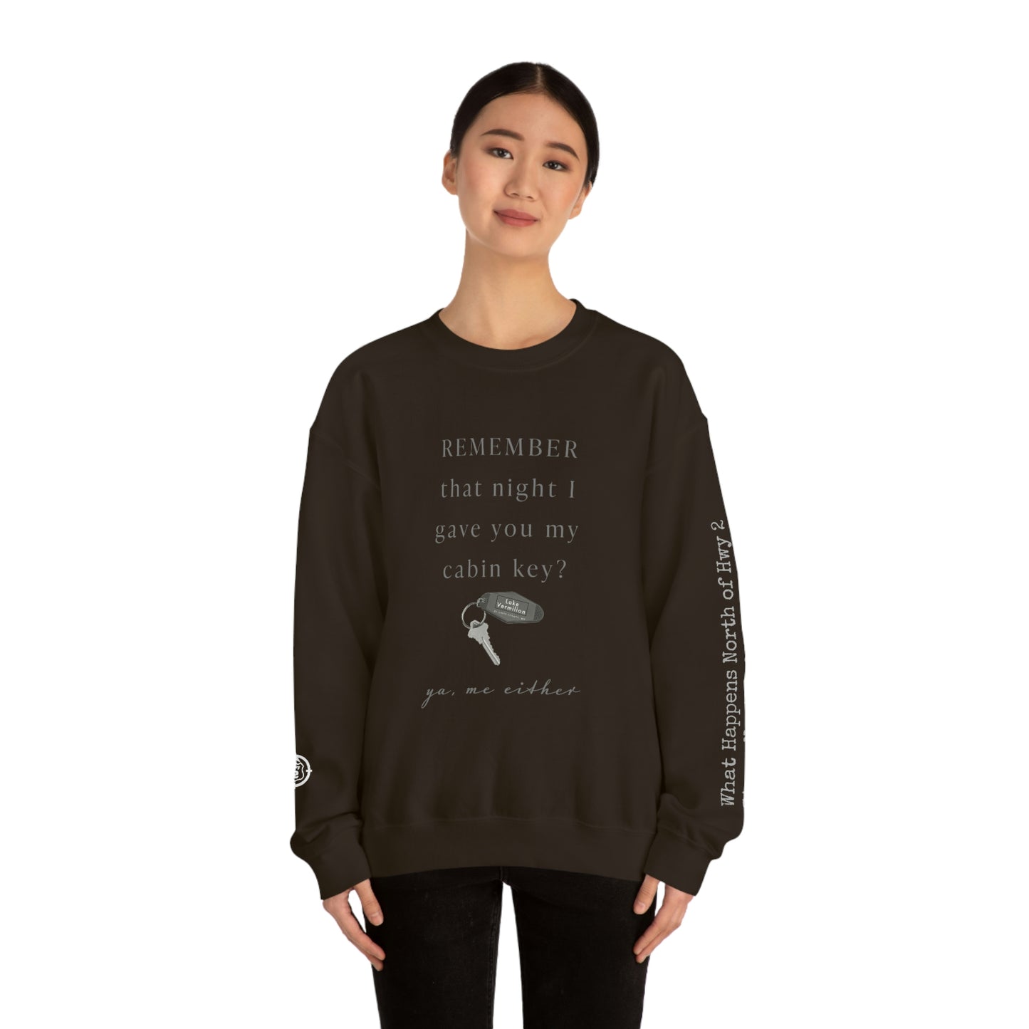 Remember That Night - Cabin Key - Lake Vermilion - North of Hwy 2 - Unisex Heavy Blend™ Crewneck Sweatshirt