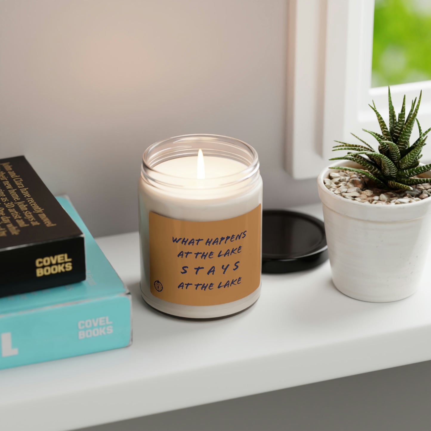 What Happens At The Lake  - Tan/Brown - Scented Soy Candle, 9oz