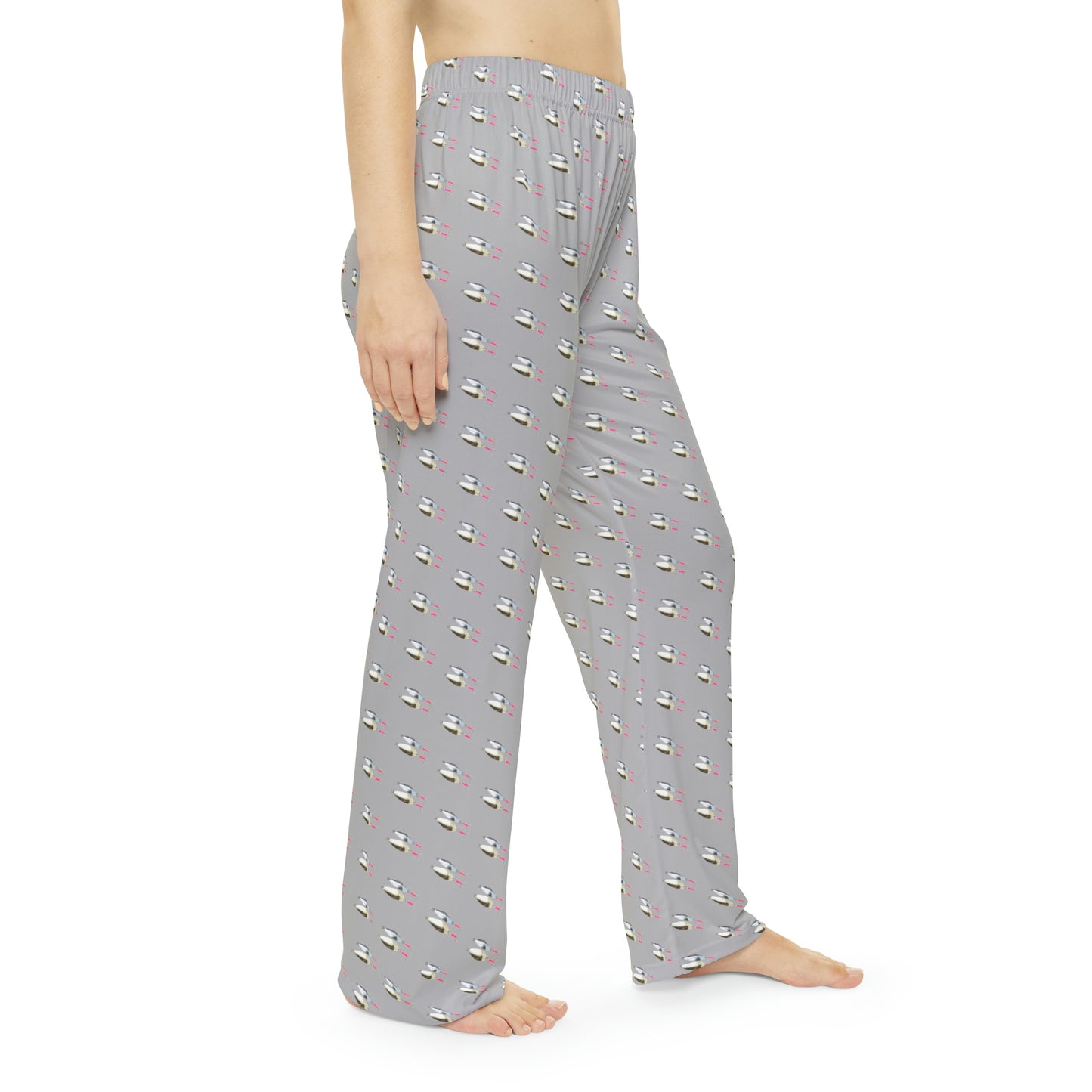 Fishing Lure - Fishing Theme -  Bait - Women's Pajama Pants - Light Grey