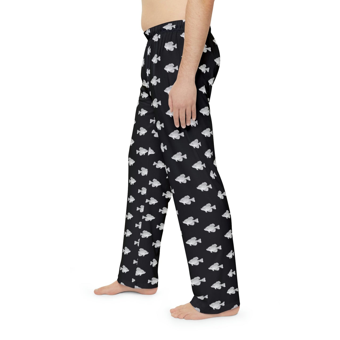 Crappie - Fishing Theme - Bait - Men's Pajama Pants - Black