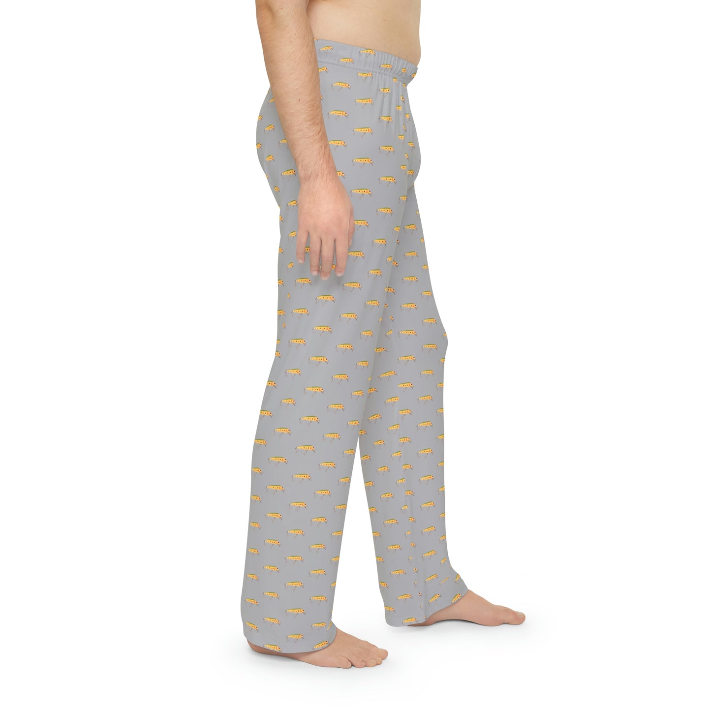 Vintage Bait - Fishing Theme - Bait - Men's Pajama Pants - Light Grey