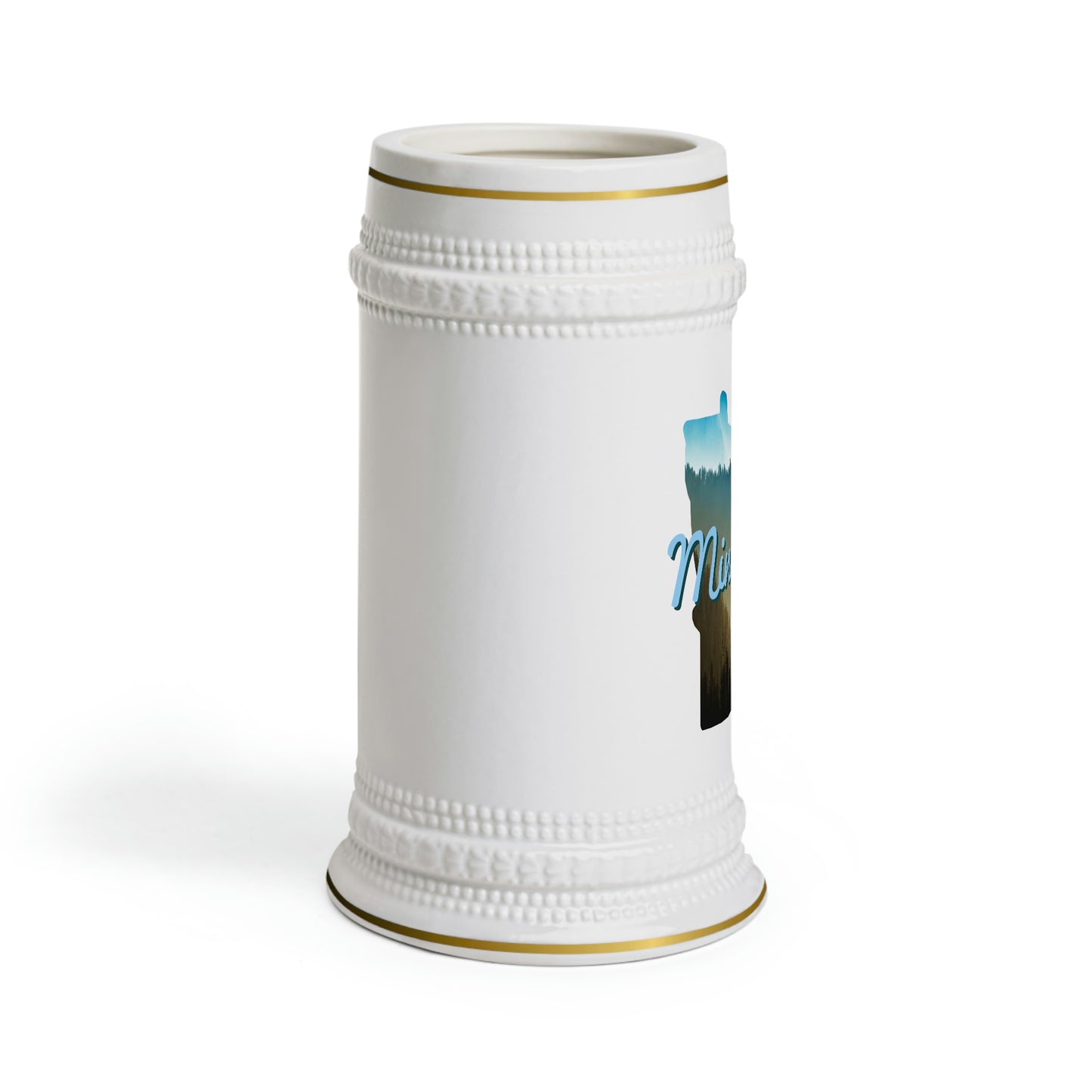 Minnesota - Blue Gradient Forest - Beer Stein Mug