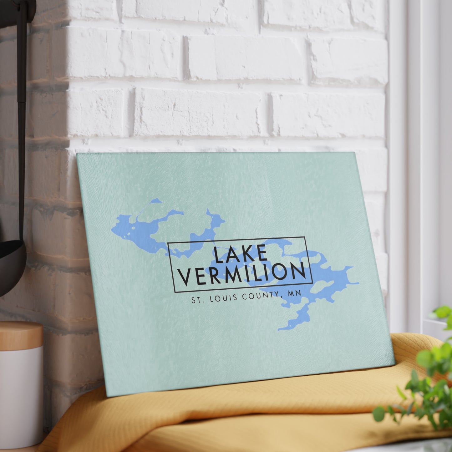 Lake Vermilion - White backed - Glass Cutting Board