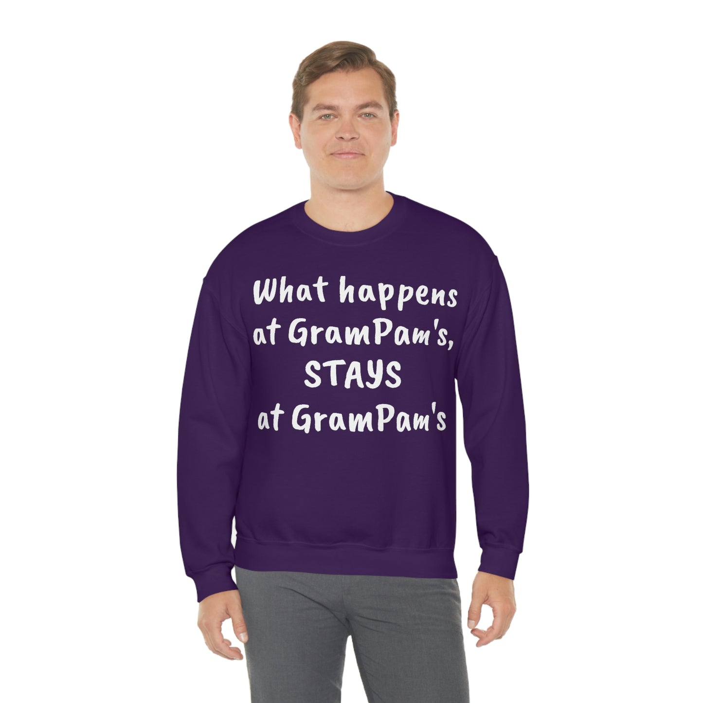 What happens at GramPam's, STAYS at GramPam's - Unisex Heavy Blend™ Crewneck Sweatshirt
