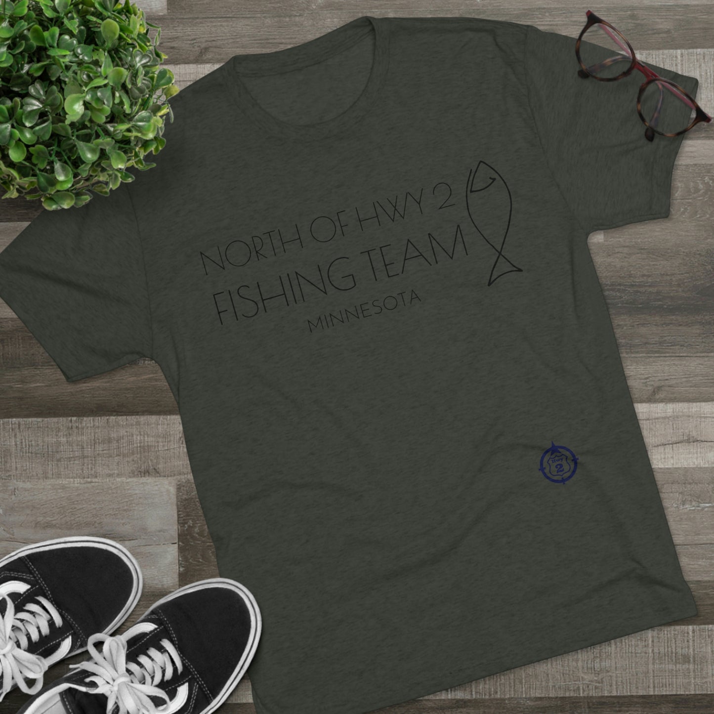North of Hwy 2 - Fishing Team - Unisex Tri-Blend Crew Tee