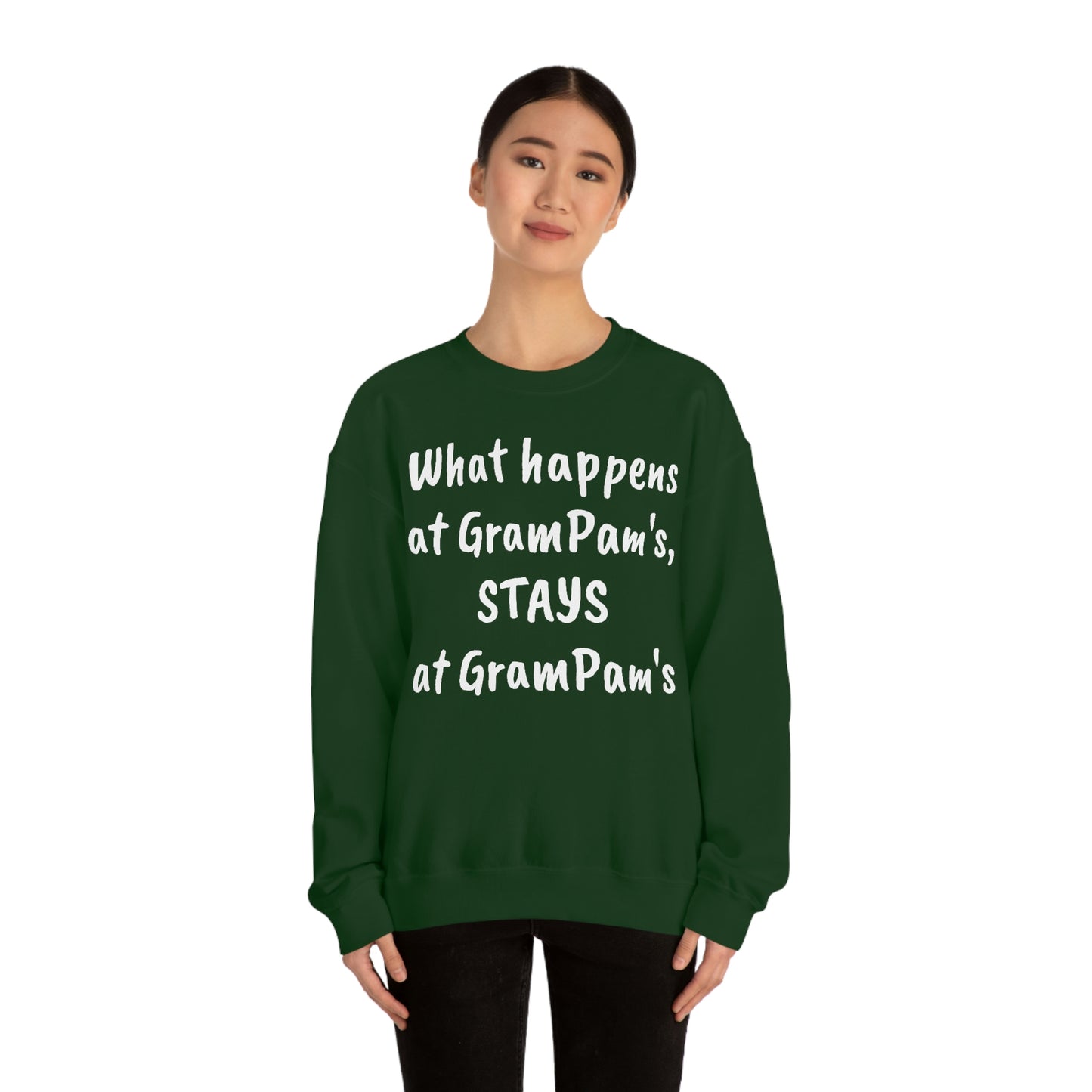 What happens at GramPam's, STAYS at GramPam's - Unisex Heavy Blend™ Crewneck Sweatshirt