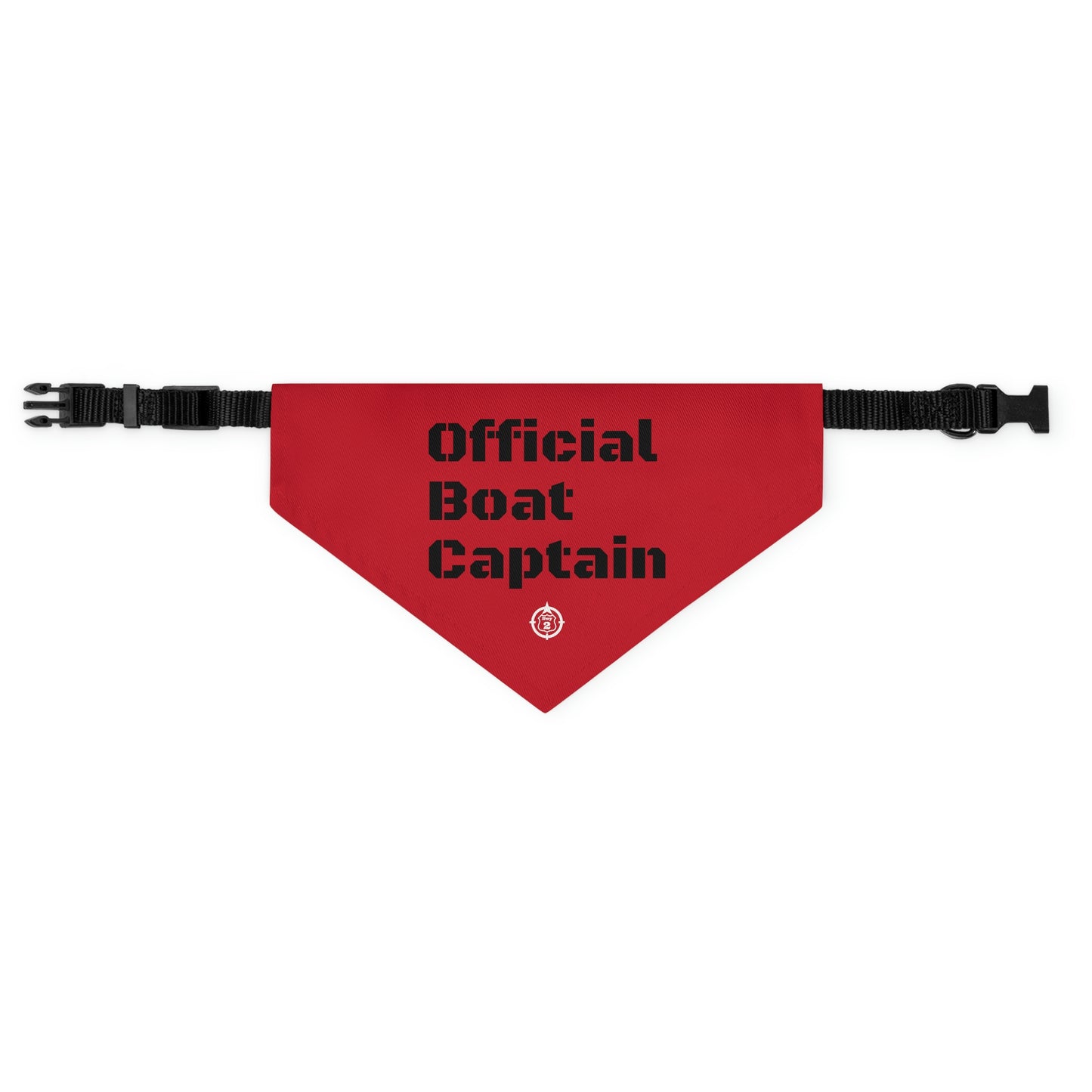 Official Boat Captain - Lake / Fishing / Cabin - Pet Bandana Collar - Dark Red