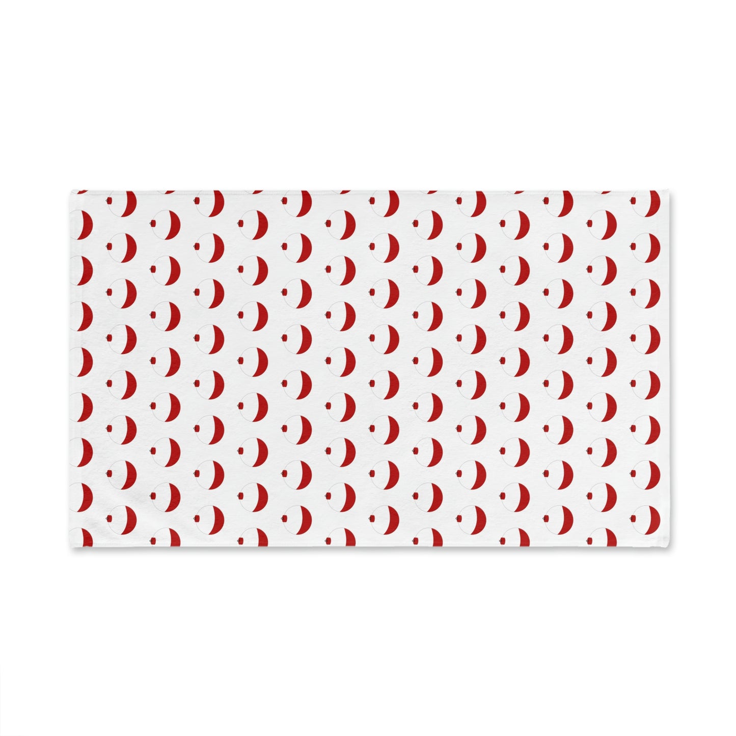 Traditional Red & White Bobber - Patttern - Hand Towel