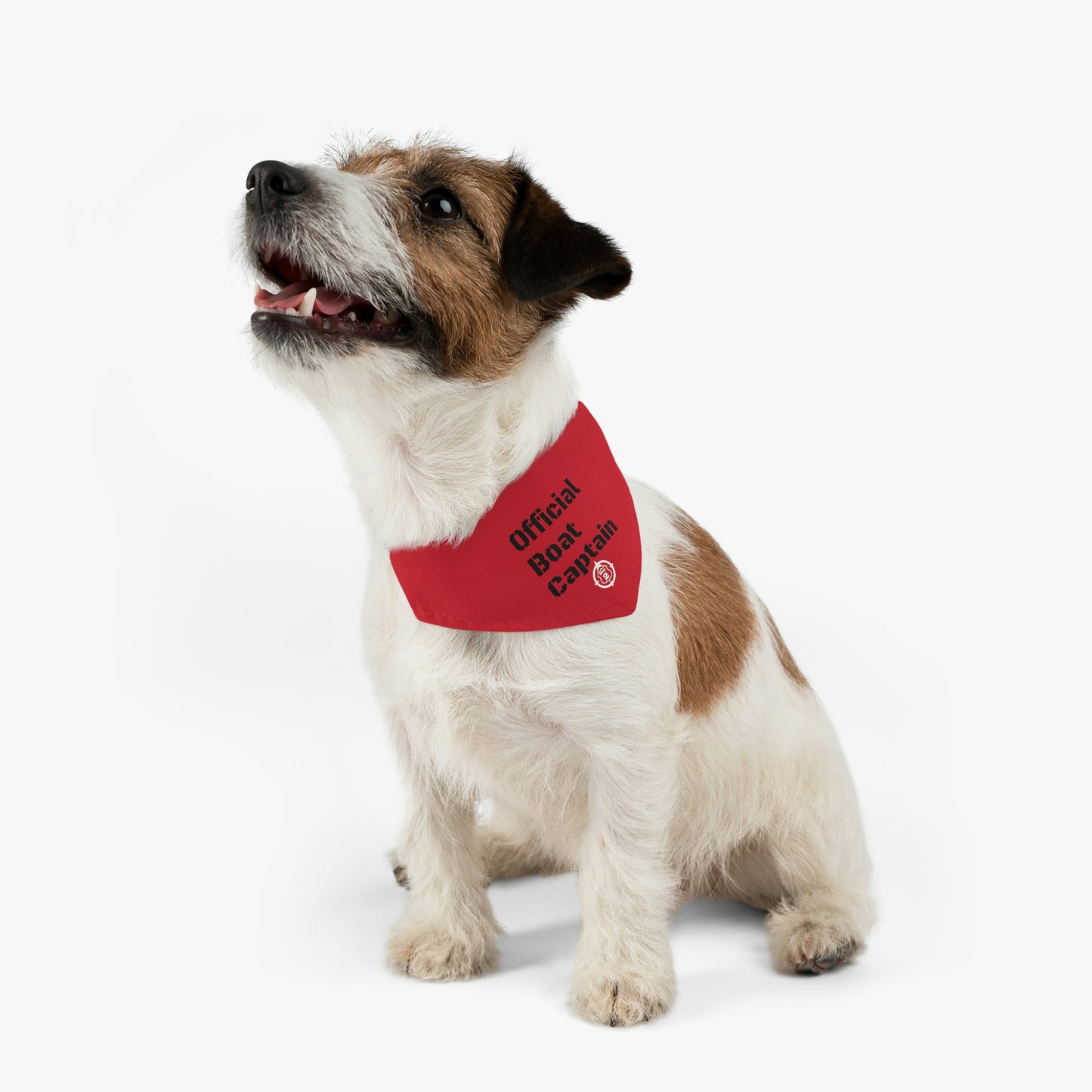 Official Boat Captain - Lake / Fishing / Cabin - Pet Bandana Collar - Dark Red