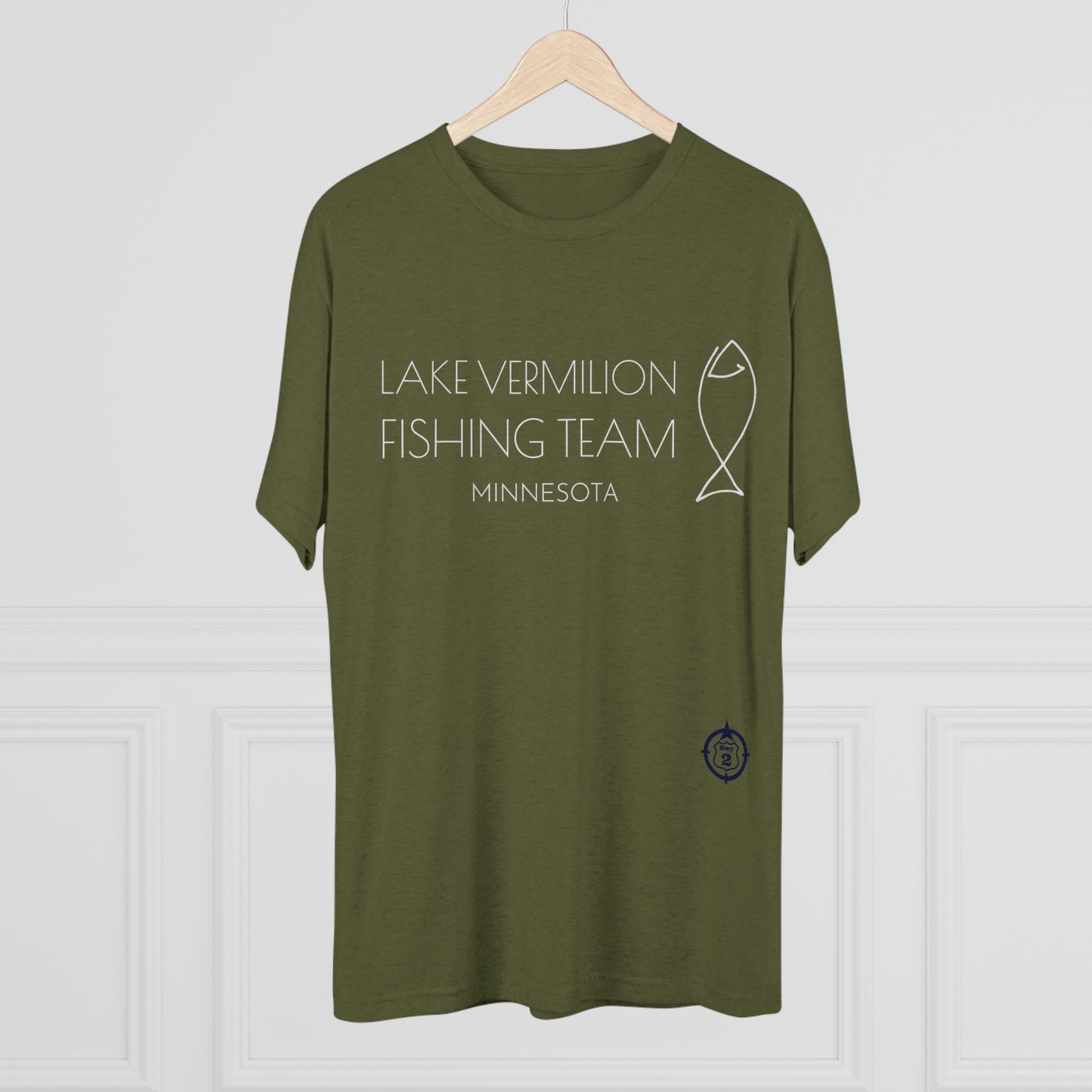 Lake Vermilion - Fishing Team - White Graphic - Unisex Tri-Blend Crew Tee