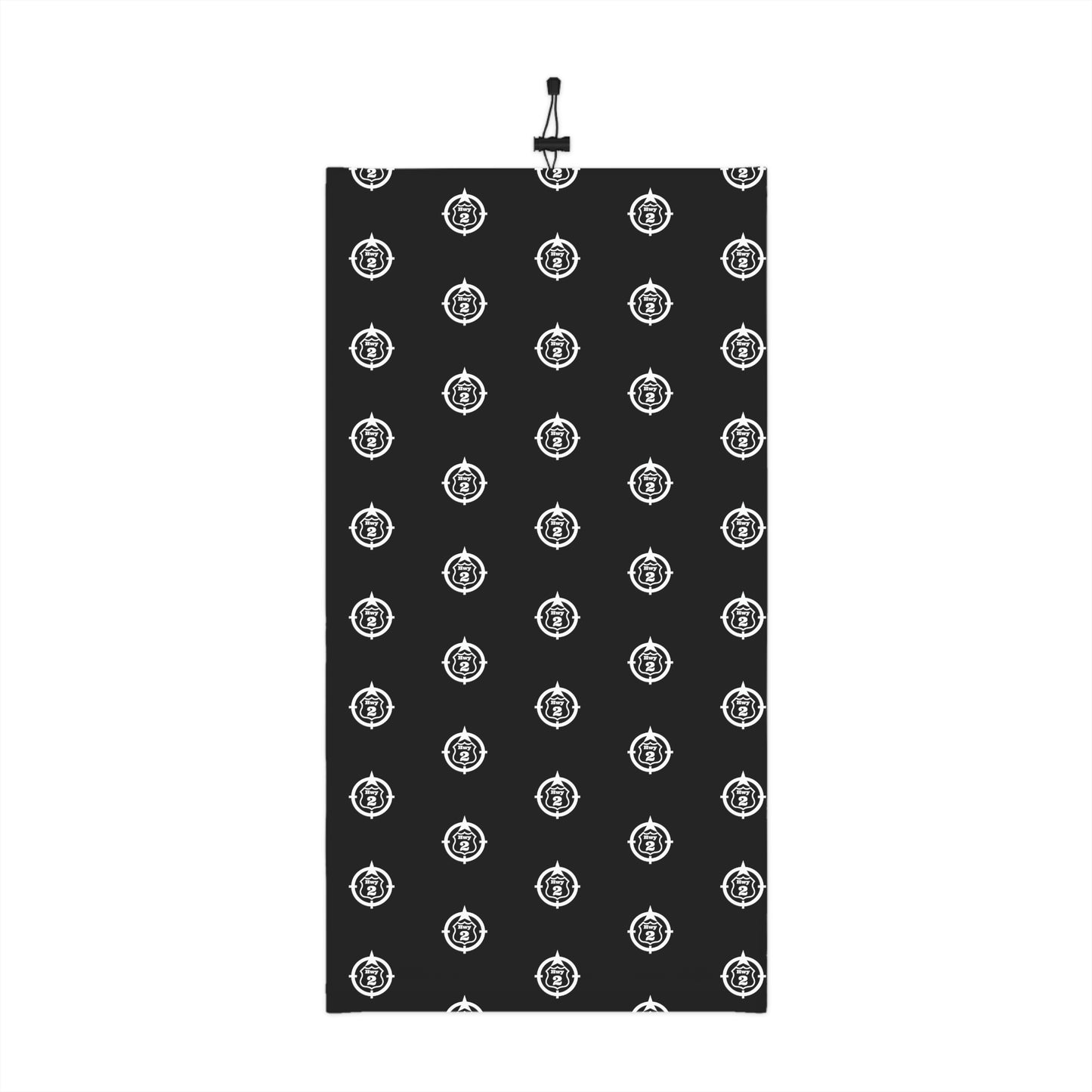 Cool Weather  - N o 2 - North of Hwy 2 - Pattern - Fishing / Snowmobiling Winter Neck Gaiter With Drawstring - Black