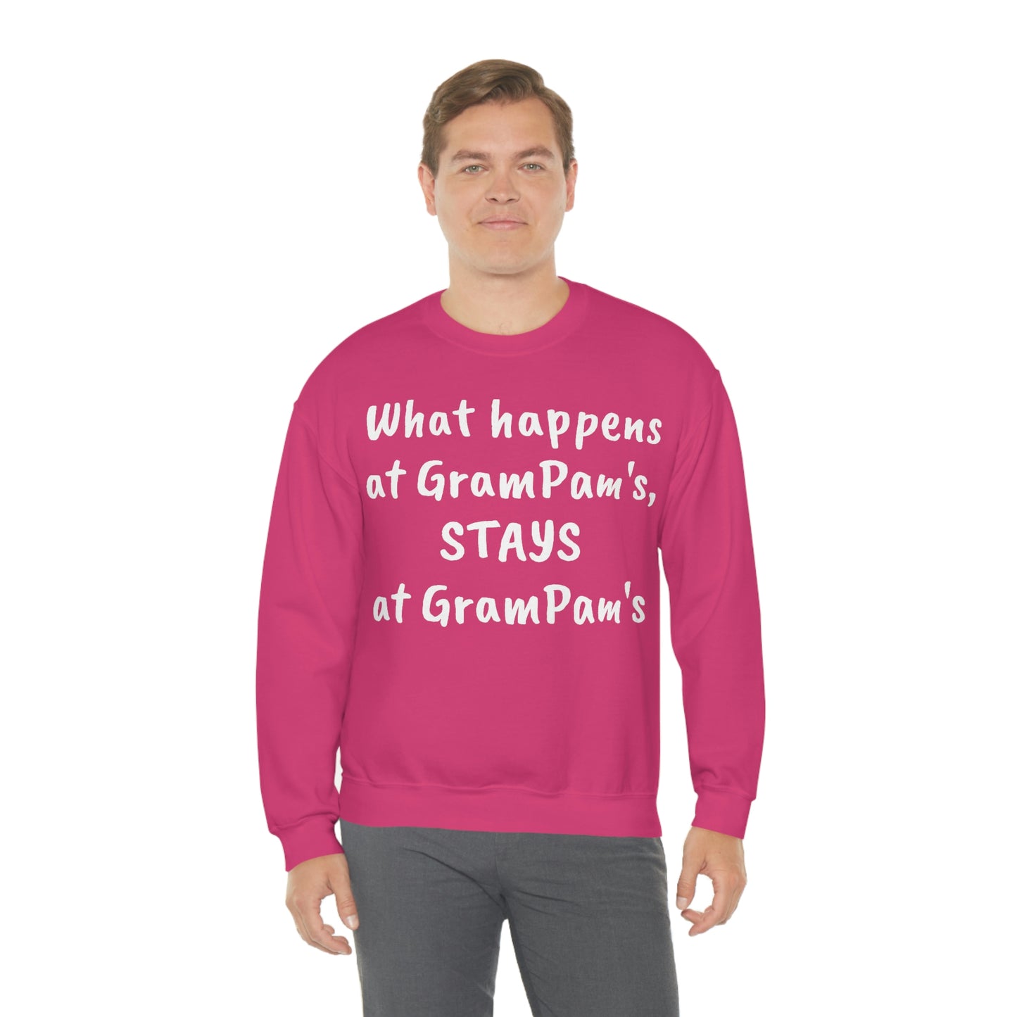 What happens at GramPam's, STAYS at GramPam's - Unisex Heavy Blend™ Crewneck Sweatshirt
