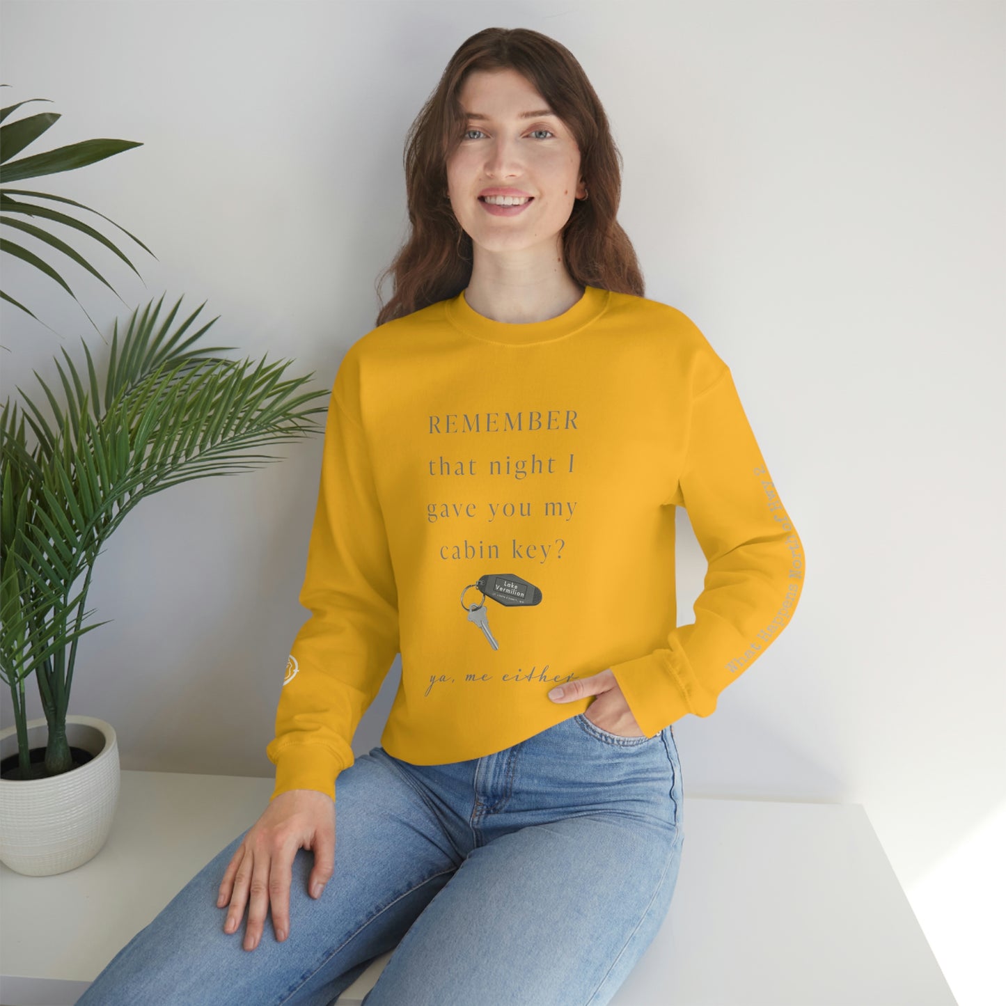 Remember That Night - Cabin Key - Lake Vermilion - North of Hwy 2 - Unisex Heavy Blend™ Crewneck Sweatshirt