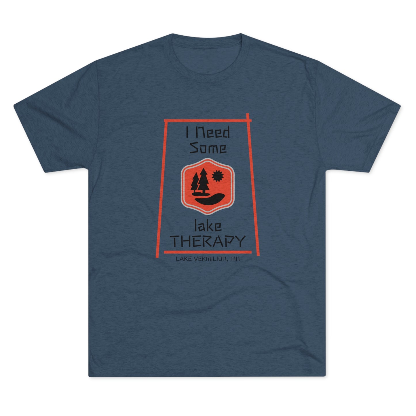 Lake Therapy - Red Accents - Lake Vermilion - Unisex Tri-Blend Crew Tee