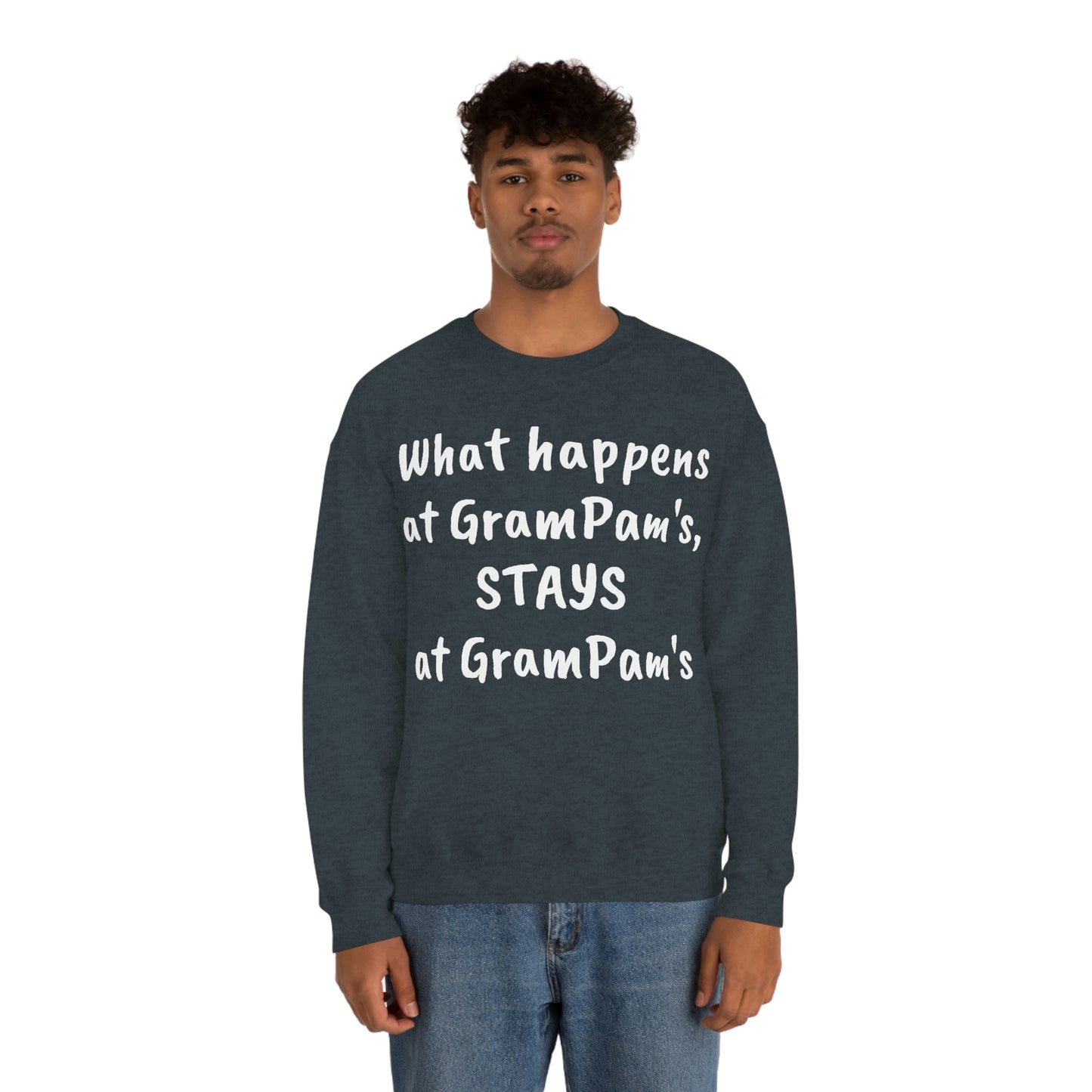 What happens at GramPam's, STAYS at GramPam's - Unisex Heavy Blend™ Crewneck Sweatshirt