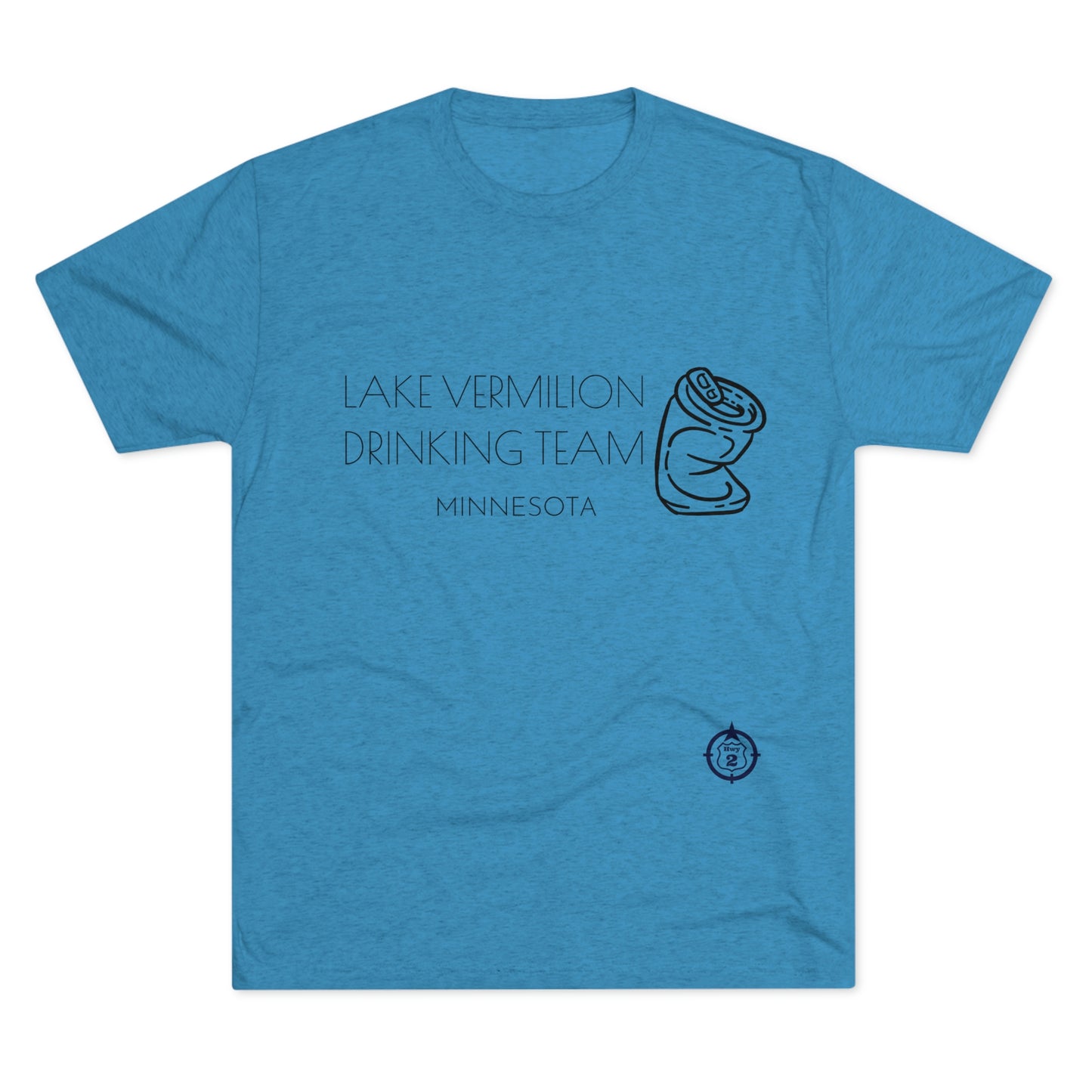 Lake Vermilion - Drinking Team - Crushed Can - Dark Graphic - Unisex Tri-Blend Crew Tee