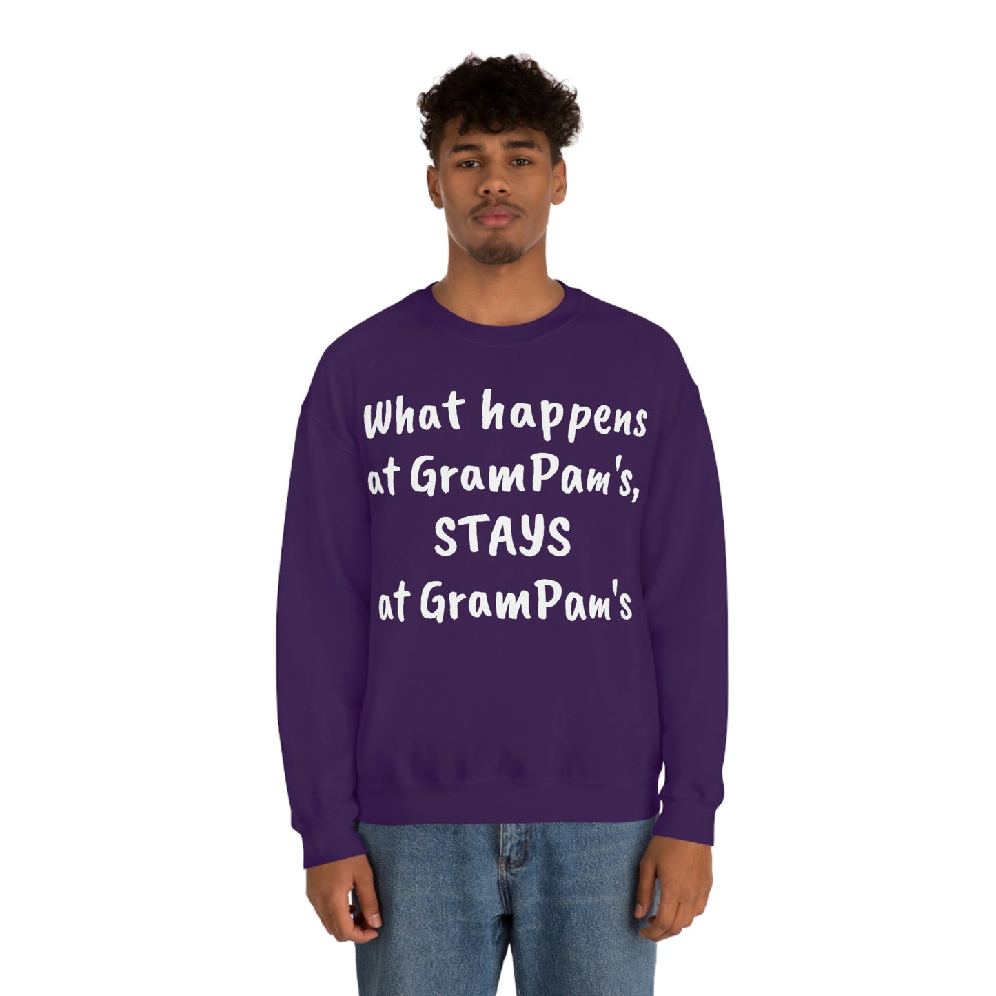 What happens at GramPam's, STAYS at GramPam's - Unisex Heavy Blend™ Crewneck Sweatshirt