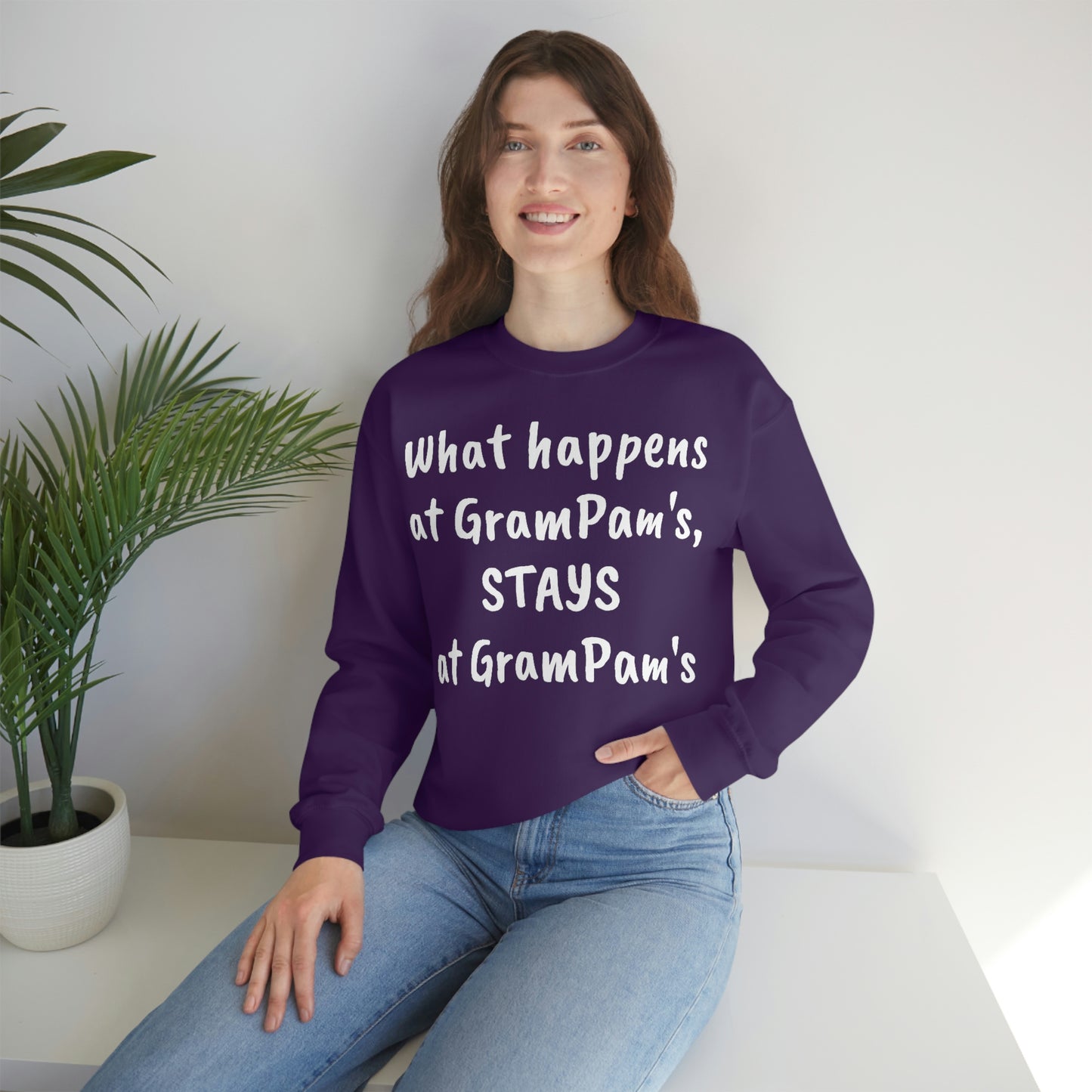 What happens at GramPam's, STAYS at GramPam's - Unisex Heavy Blend™ Crewneck Sweatshirt