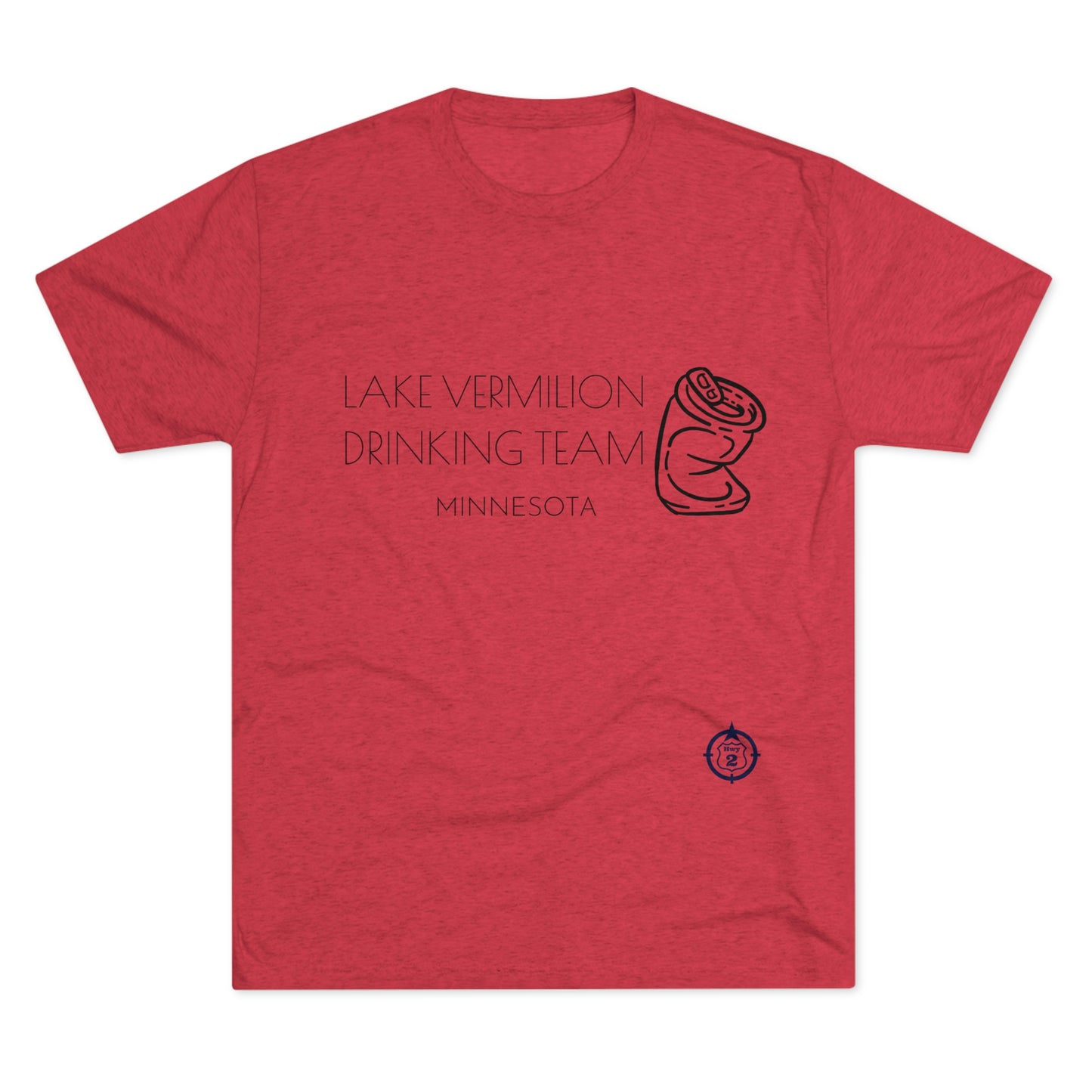 Lake Vermilion - Drinking Team - Crushed Can - Dark Graphic - Unisex Tri-Blend Crew Tee
