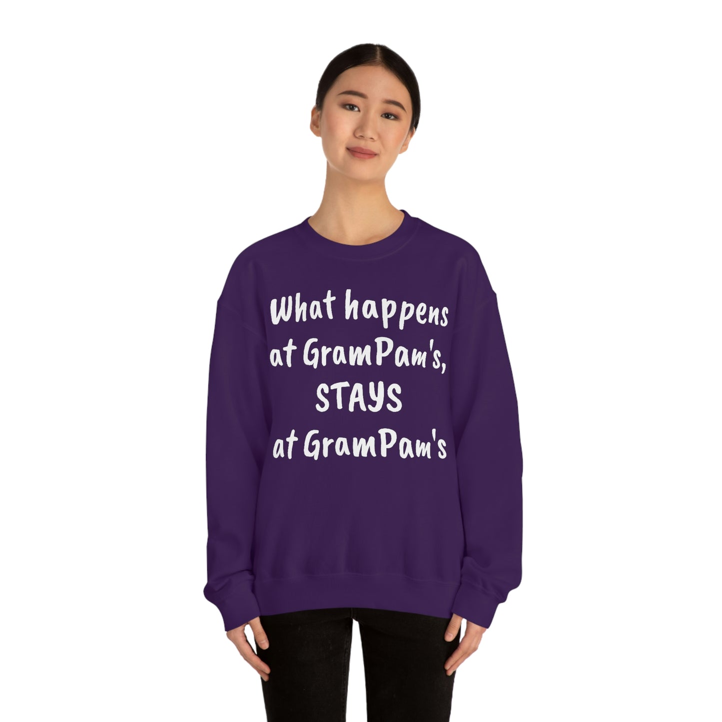 What happens at GramPam's, STAYS at GramPam's - Unisex Heavy Blend™ Crewneck Sweatshirt