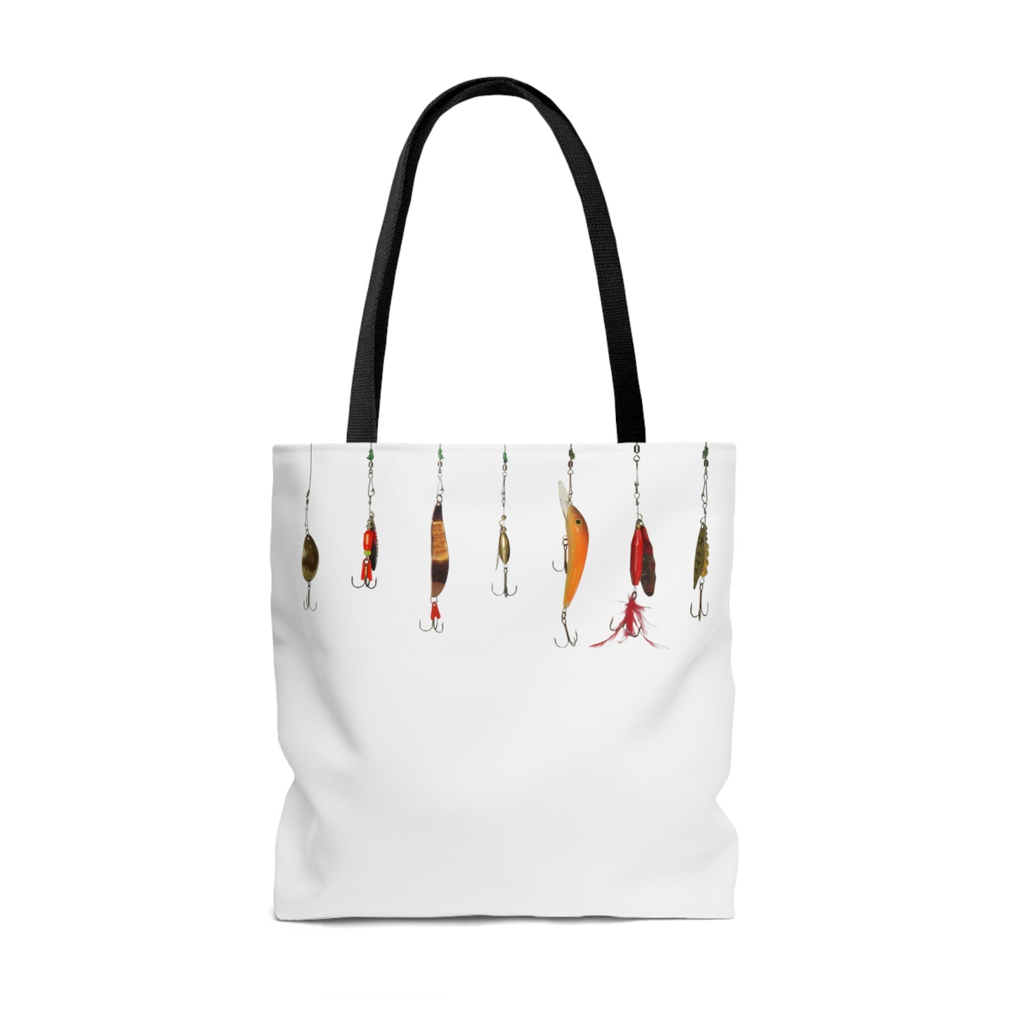 Fishing Theme  Boat / Beach Bag - Lures - White AOP Tote Bag