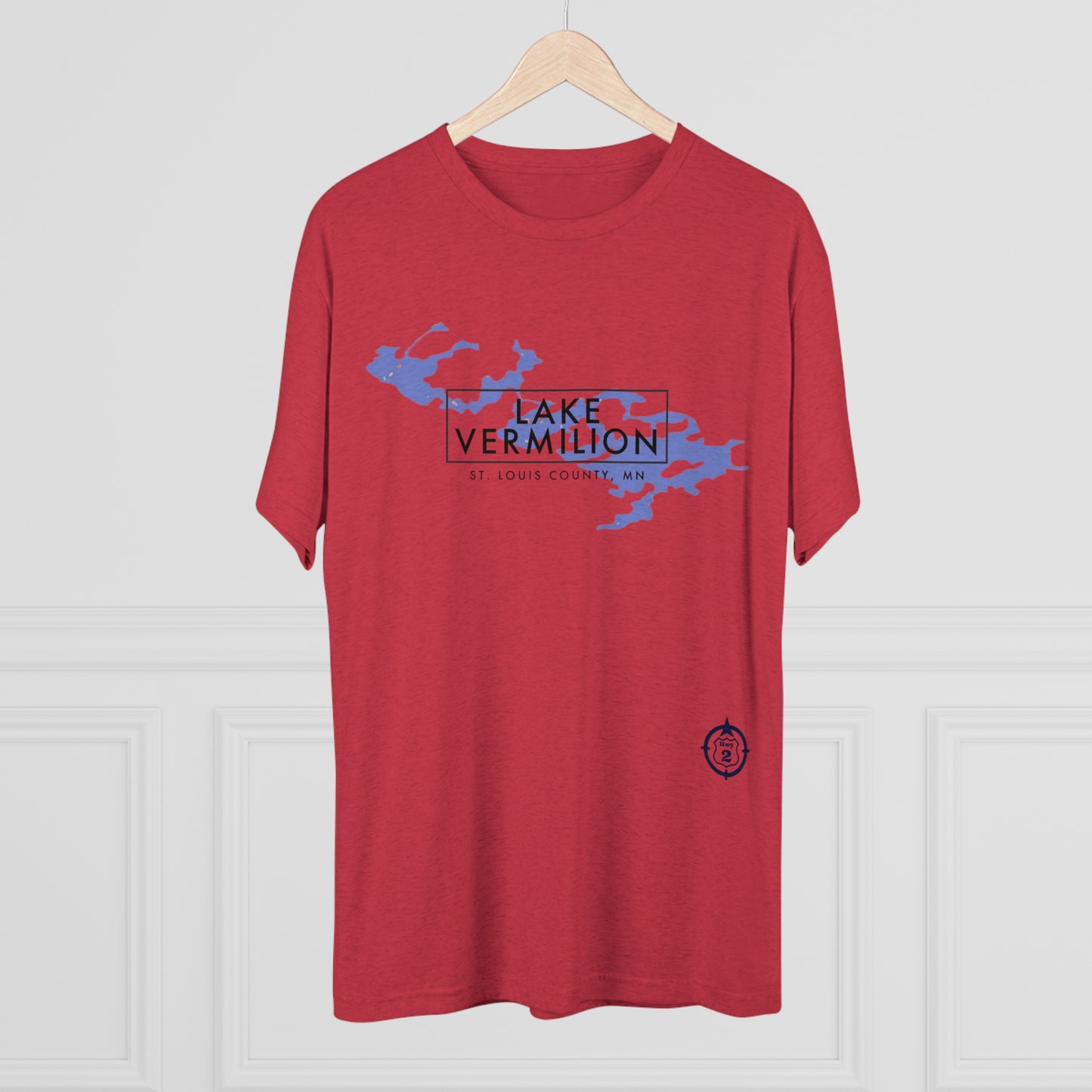 Lake Vermilion - Drinking Team - Lake Image - Unisex Tri-Blend Crew Tee